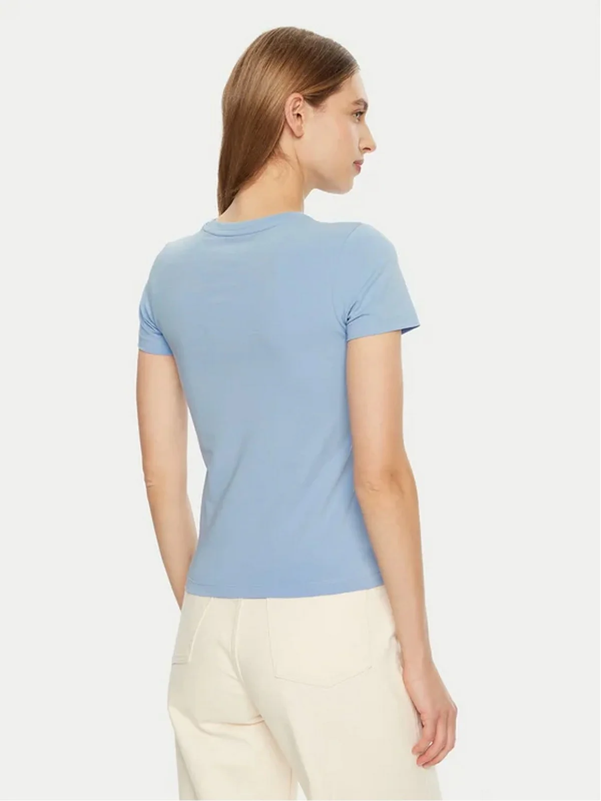 GUESS T-shirt Donna GJ SS CN SLIM LOGO PRINT TEE W4YI01 J1314 G7CP FRESH ZENDY BLUE - Image 4