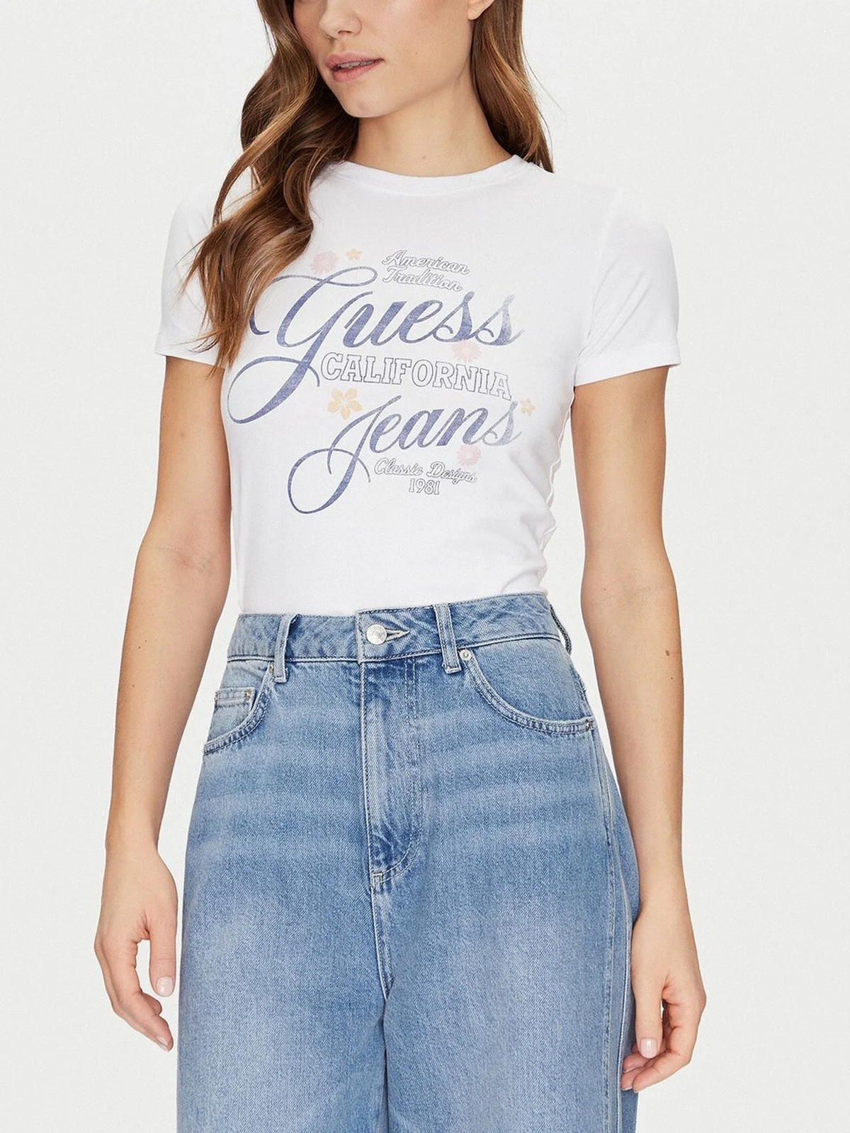 GUESS T-shirt Donna GJ SS SLIM FLOWER TEE W5GI24 J1314 G011 Bianco - Image 2