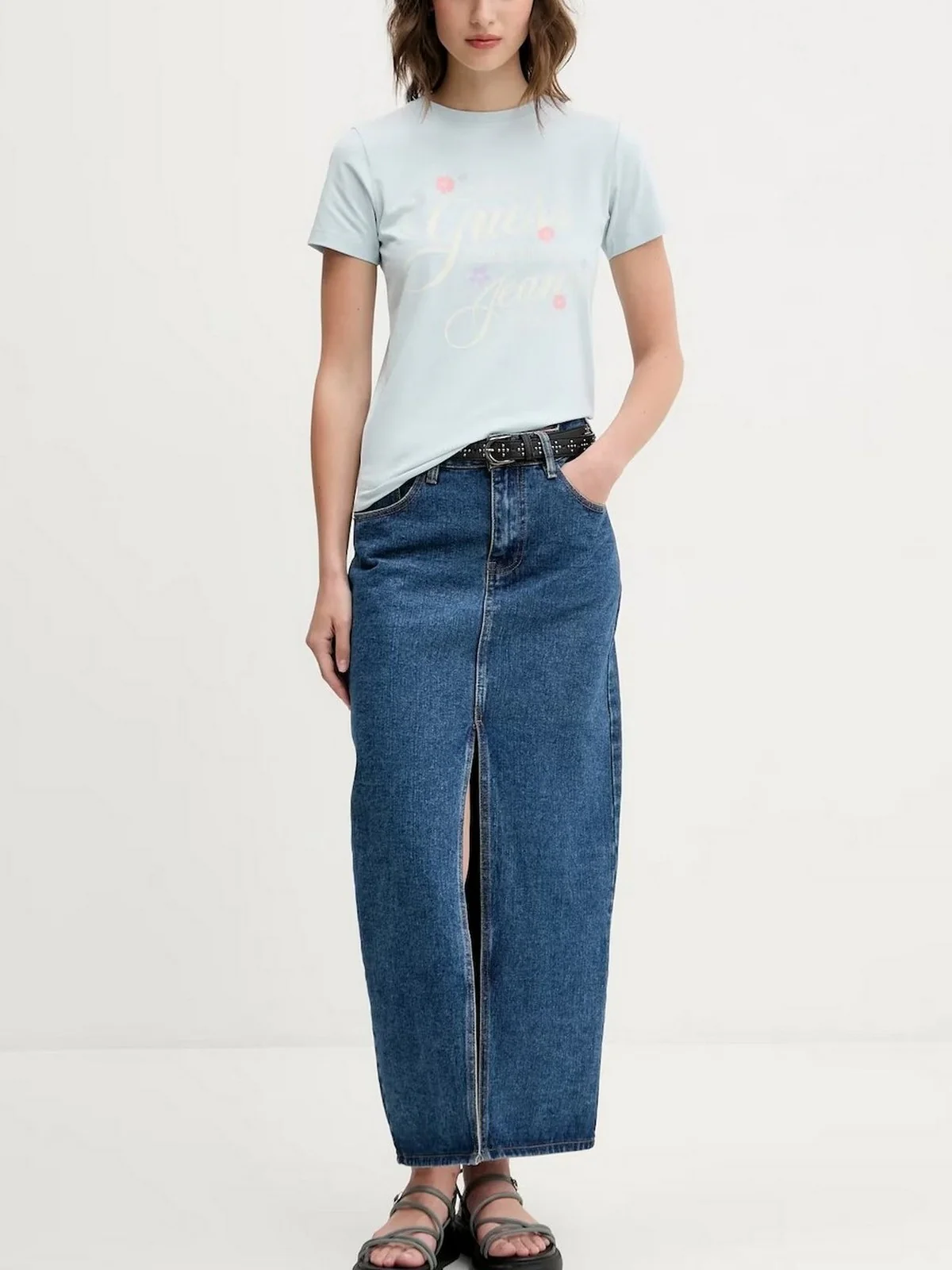 GUESS T-shirt Donna GJ SS SLIM FLOWER TEE W5GI24 J1314 G7O7 AZURE LAGUNA - Image 3