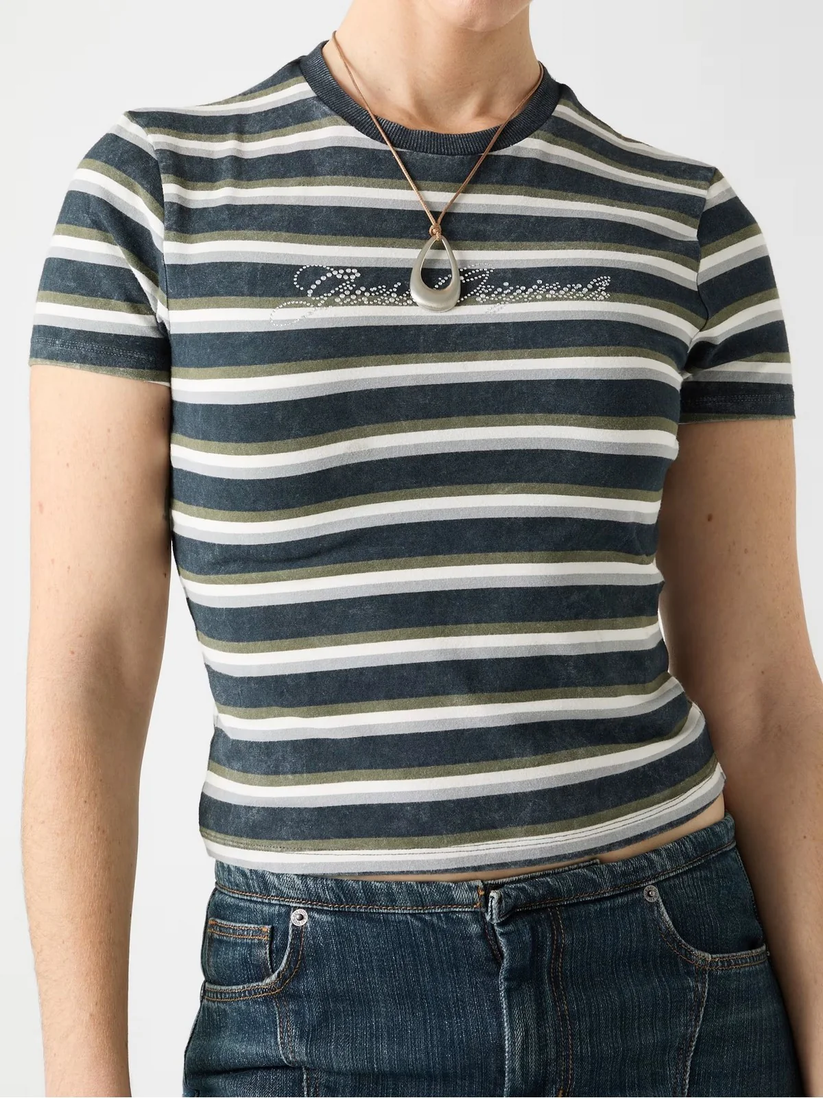 GUESS T-shirt Donna GO VINTAGE STRIPE BABY TEE W6RI41 J1314 SM0A SANDY SHORE MULTI ST - Image 3