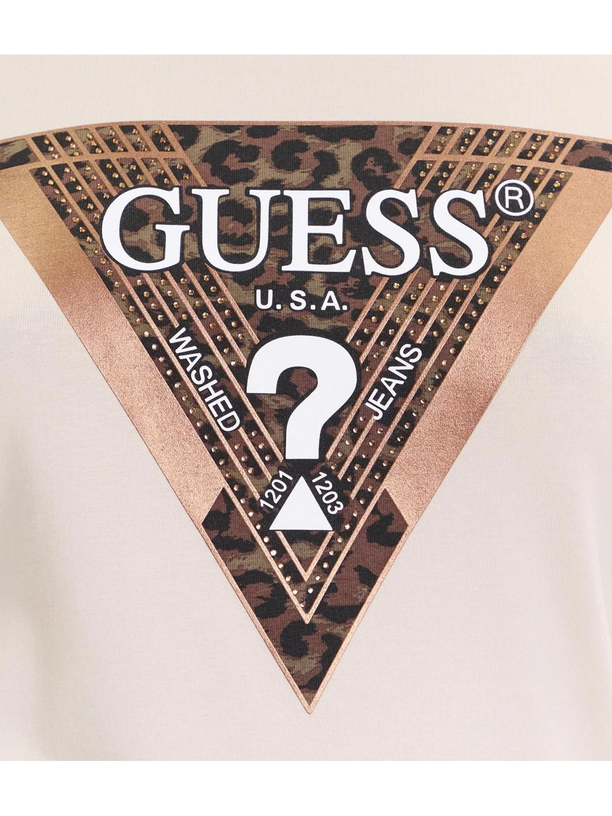 GUESS T-shirt Donna LS CN LEO TRIANGLE TEE W5BI75 J1314 A115 BEIGE - Image 2
