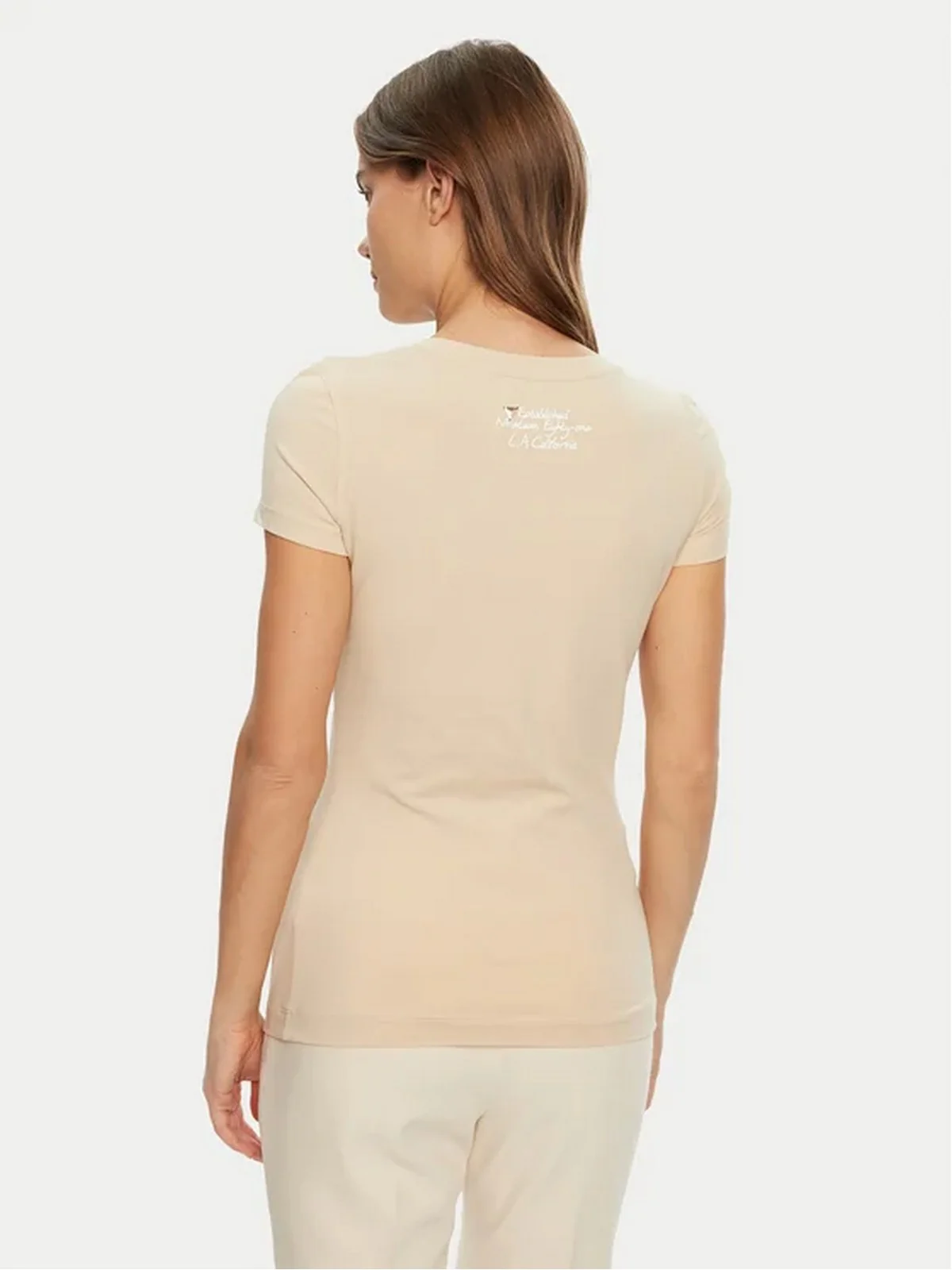 GUESS T-shirt Donna SS CN CHEETA LOGO TRIANGLE TEE W5RI22 J1314 G1M5 PEARL OYSTER - Image 3