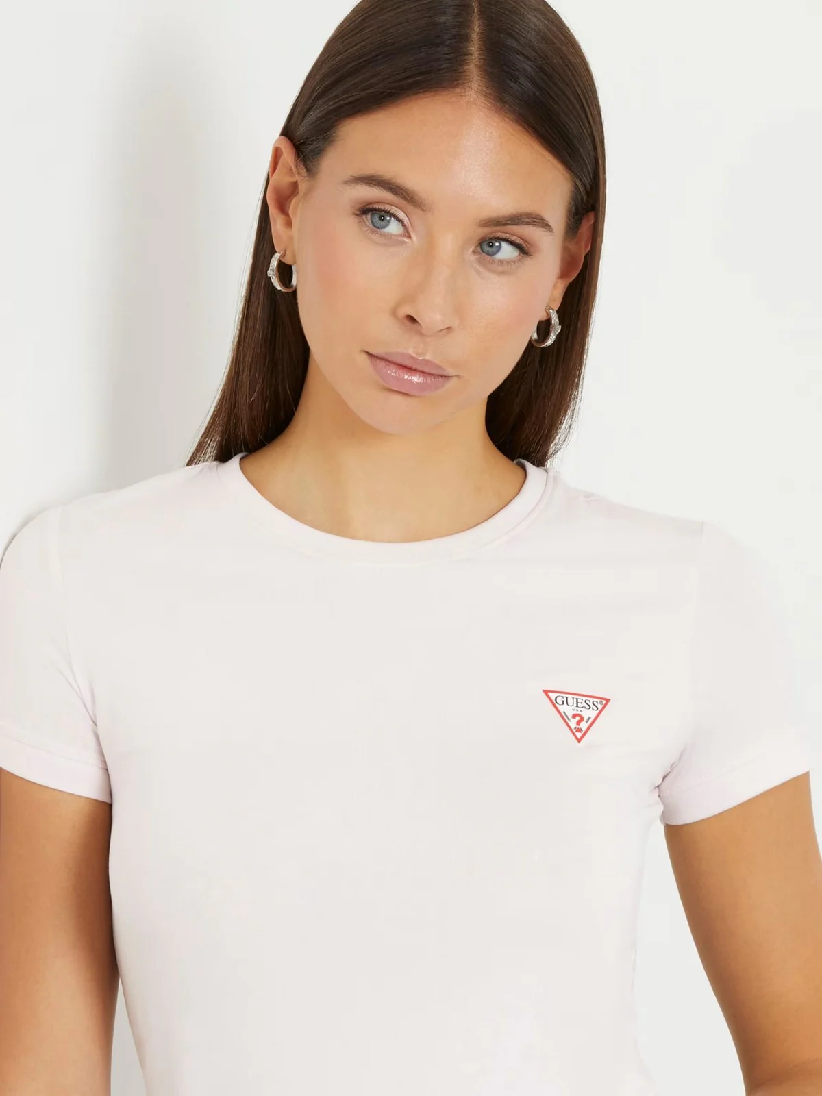 GUESS T-shirt Donna SS CN MINI TRIANGLE TEE W2YI44 J1314 A60W Rosa - Image 4