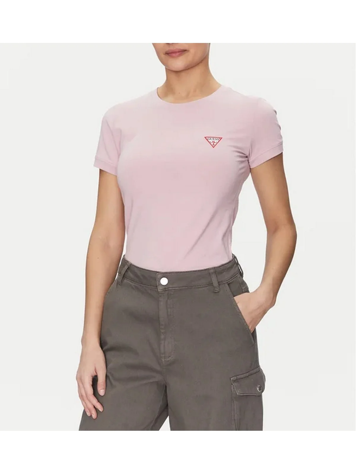 GUESS T-shirt Donna SS CN MINI TRIANGLE TEE W2YI44 J1314 G6L1 PEACH CREME - Image 2