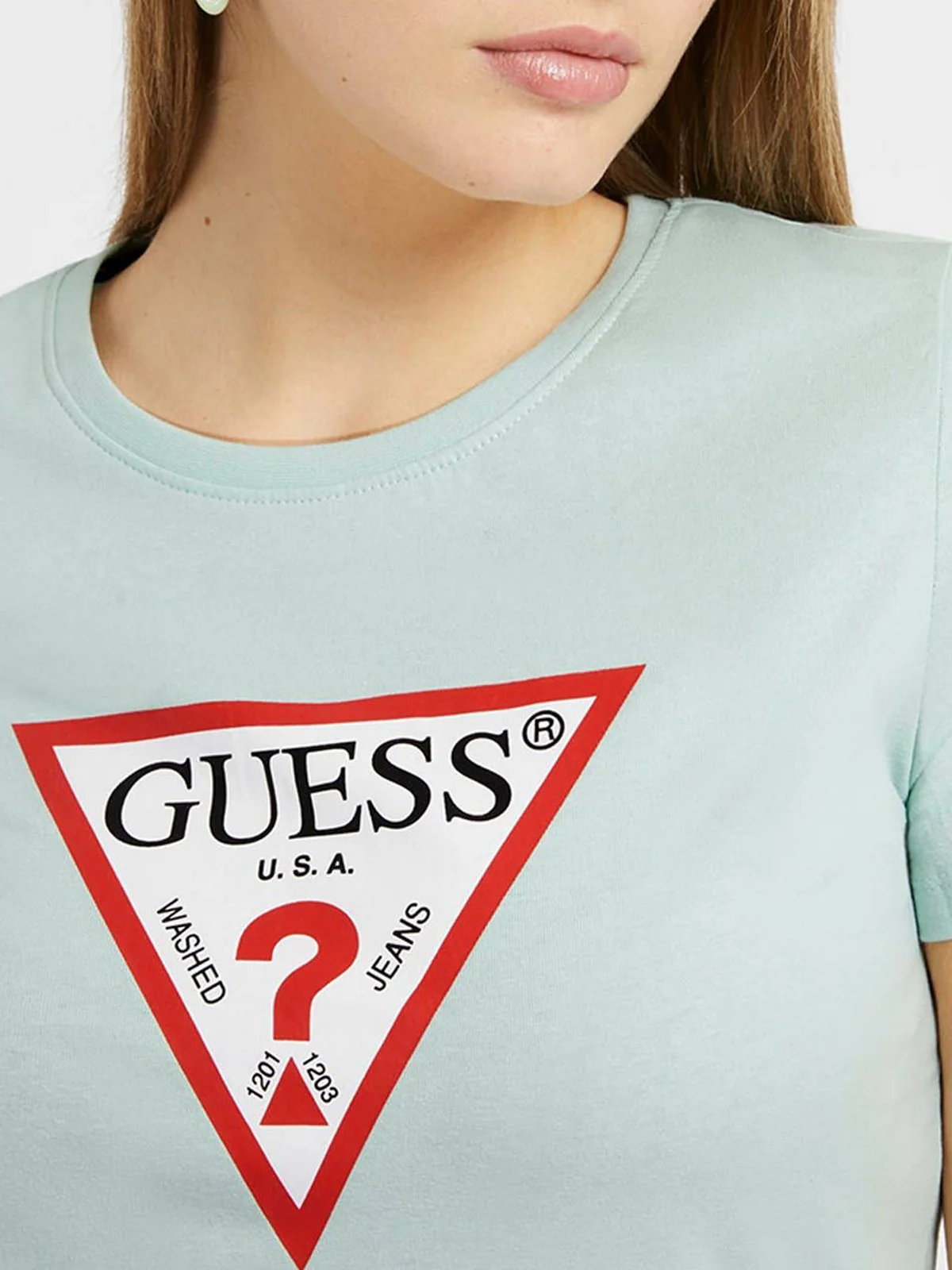 GUESS T-shirt Donna SS CN ORIGINAL TEE W1YI1B I3Z14 G8DD Verde - Image 4