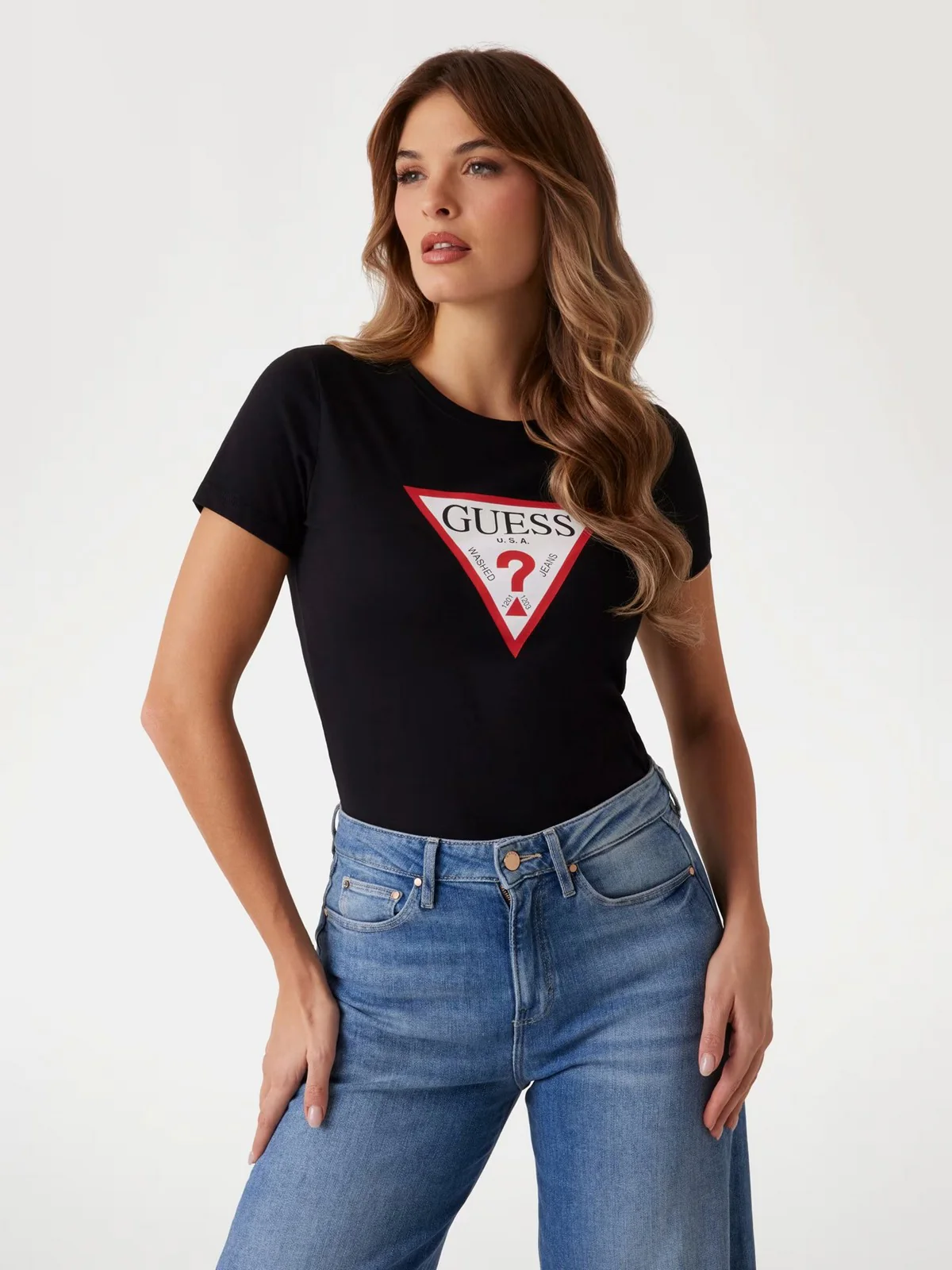 GUESS T-shirt Donna SS CN ORIGINAL TEE W1YI1B I3Z14 JBLK Jet Black A996 - Image 2