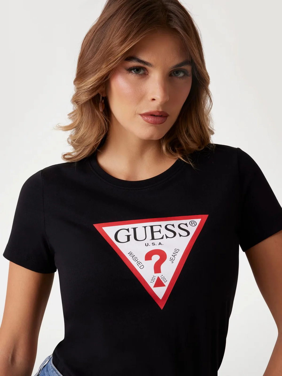 GUESS T-shirt Donna SS CN ORIGINAL TEE W1YI1B I3Z14 JBLK Jet Black A996 - Image 4