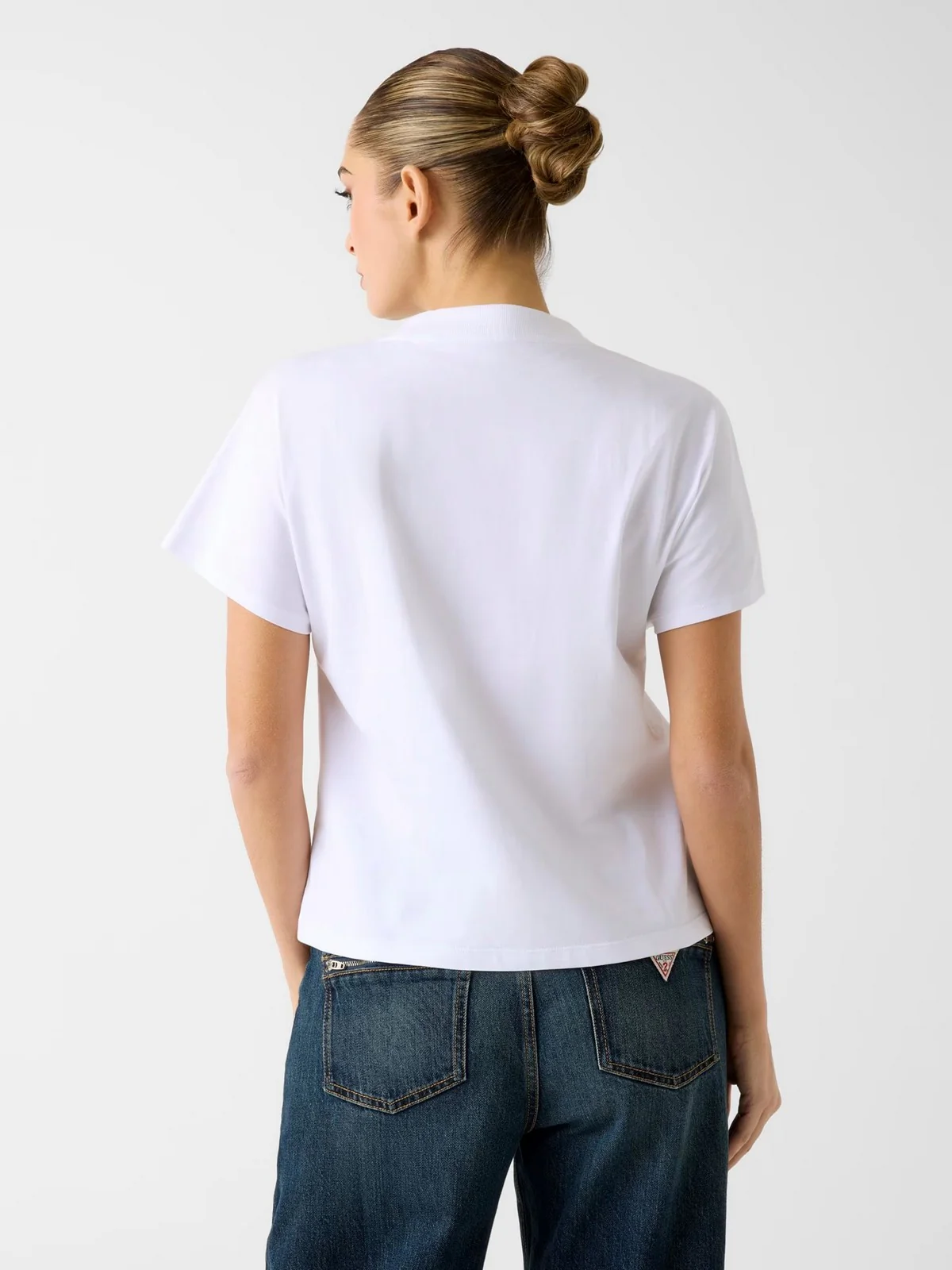 GUESS T-shirt Donna SS CN POPCORN TEE W6RI28 I3Z14 G011 PURE WHITE - Image 3