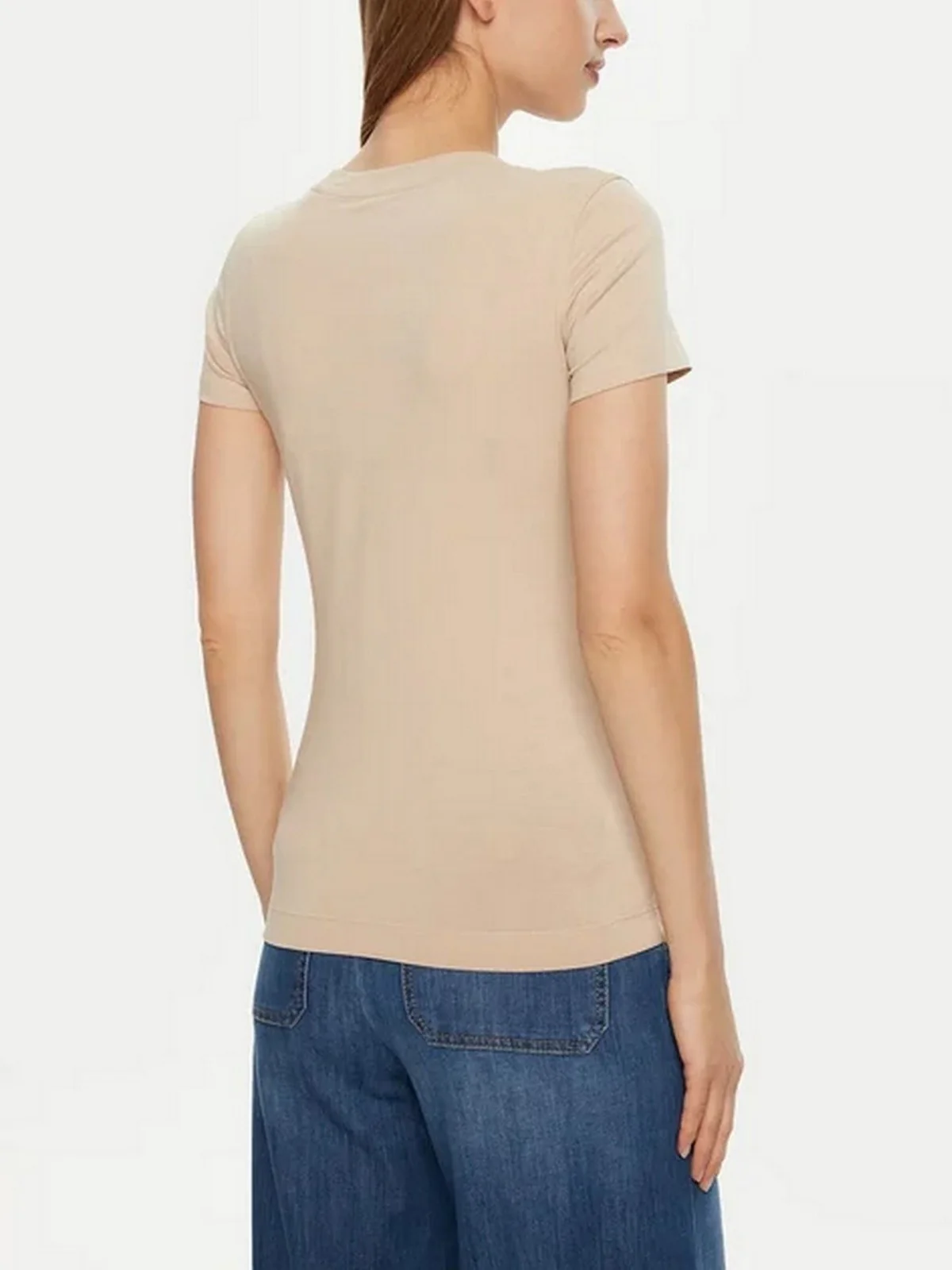 GUESS T-shirt Donna SS CN SHINY TRIANGLE TEE W5RI11 J1314 A90F CEMENTO - Image 3