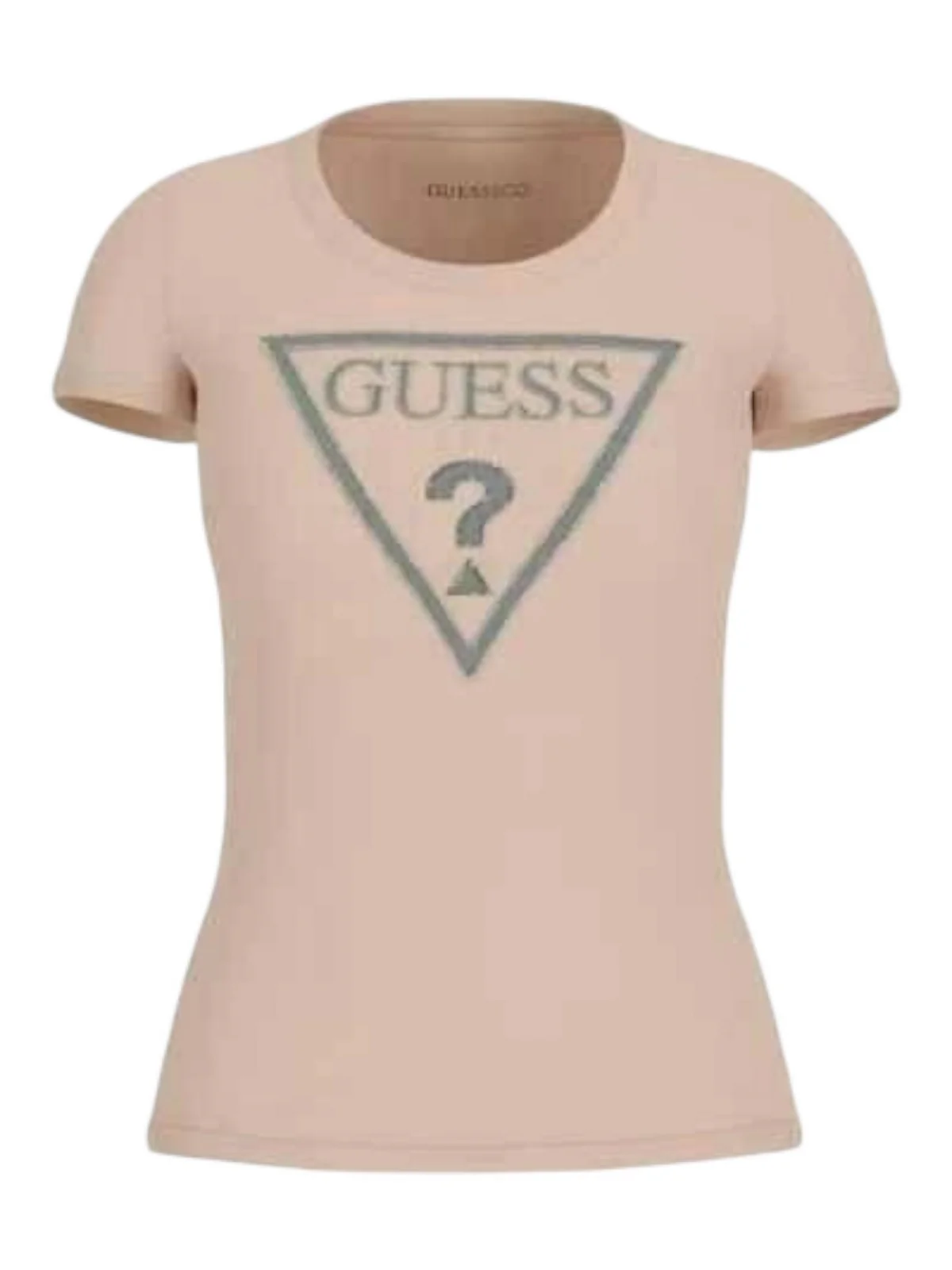 GUESS T-shirt Donna SS CN SHINY TRIANGLE TEE W5RI11 J1314 A90F CEMENTO - Image 5