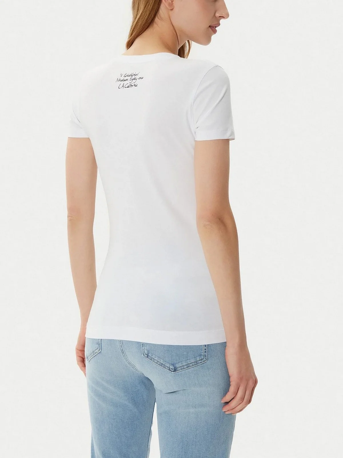 GUESS T-shirt Donna SS CN TRIANGLE FLOWER TEE W5RI00 J1314 G011 Bianco - Image 3