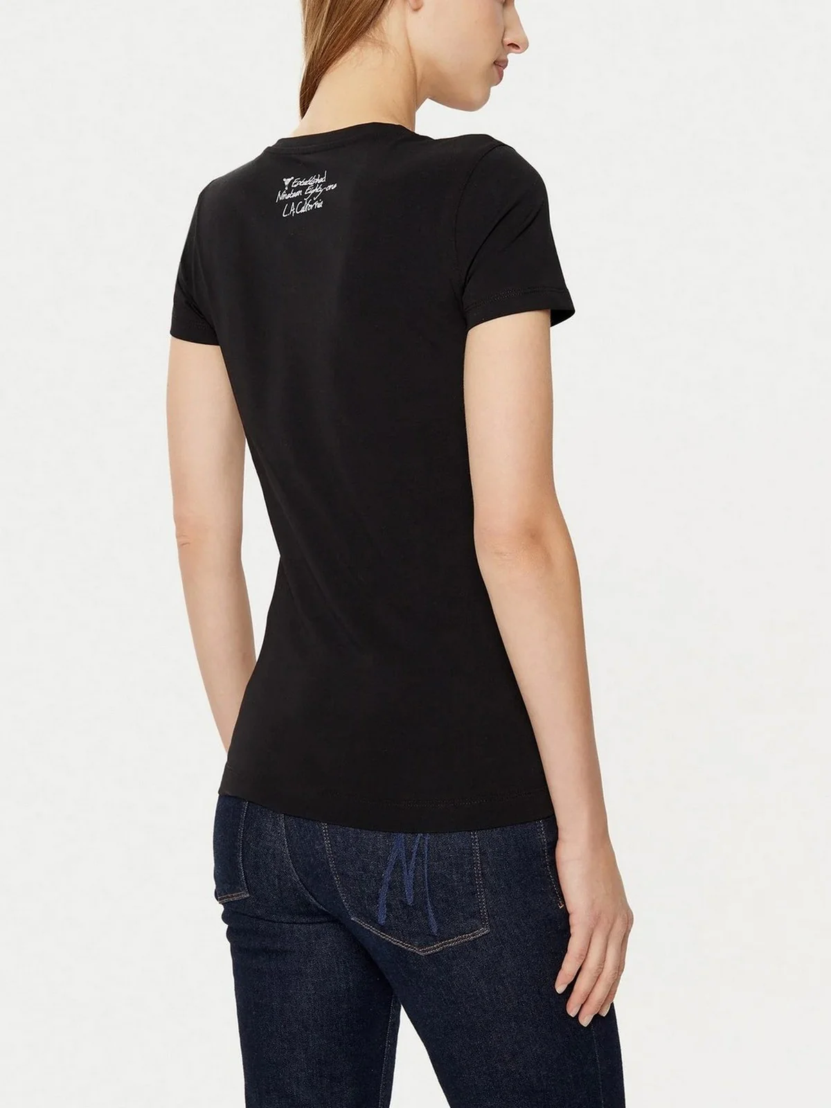GUESS T-shirt Donna SS CN TRIANGLE FLOWER TEE W5RI00 J1314 JBLK Nero - Image 3