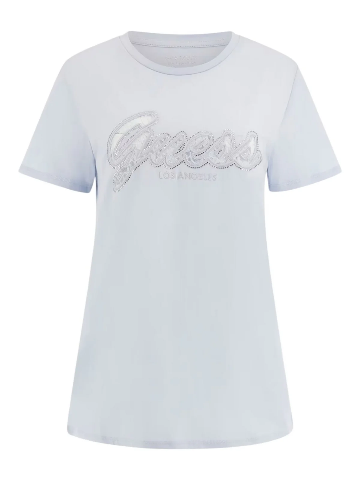 GUESS T-shirt Donna SS SCRIPT LACE LOGO EASY TEE W5RI08 K9RM1 G7S1 Blu