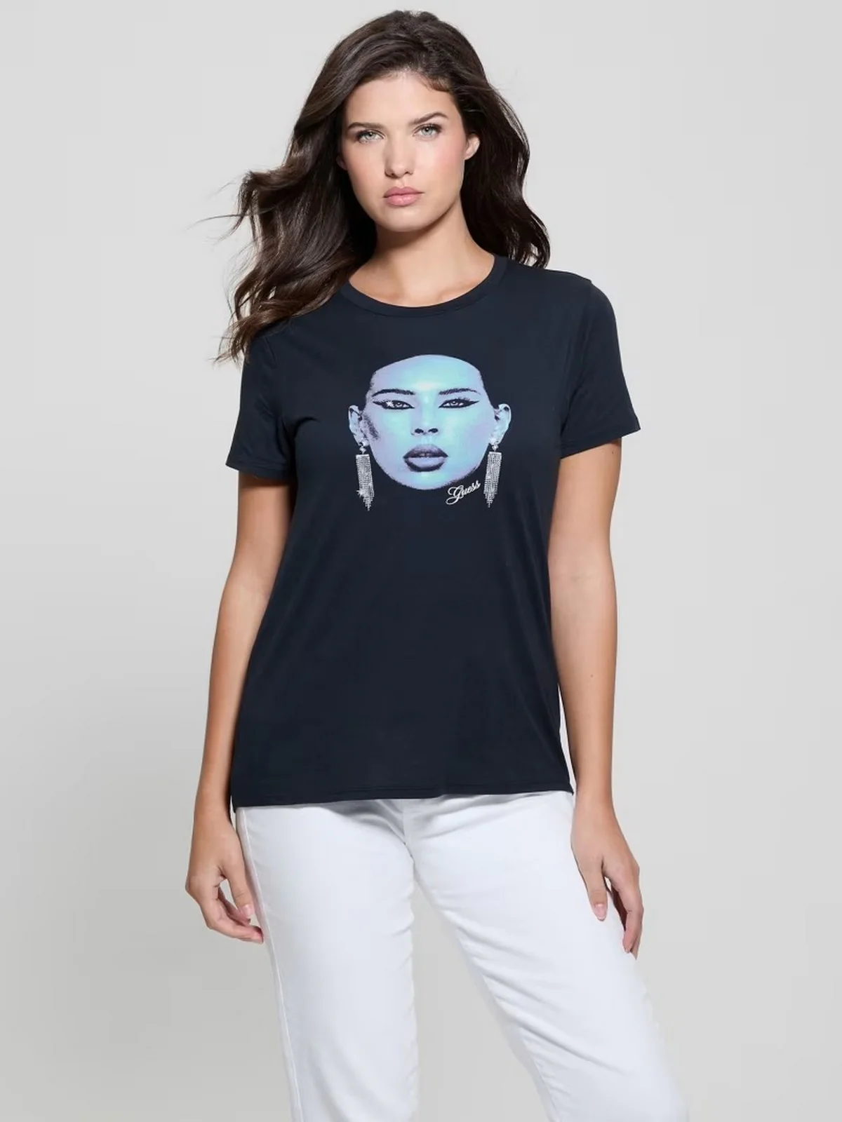 GUESS T-shirt Donna SS SOMETIMES EASY TEE W5RI24 K9SN1 A71W Blu - Image 2