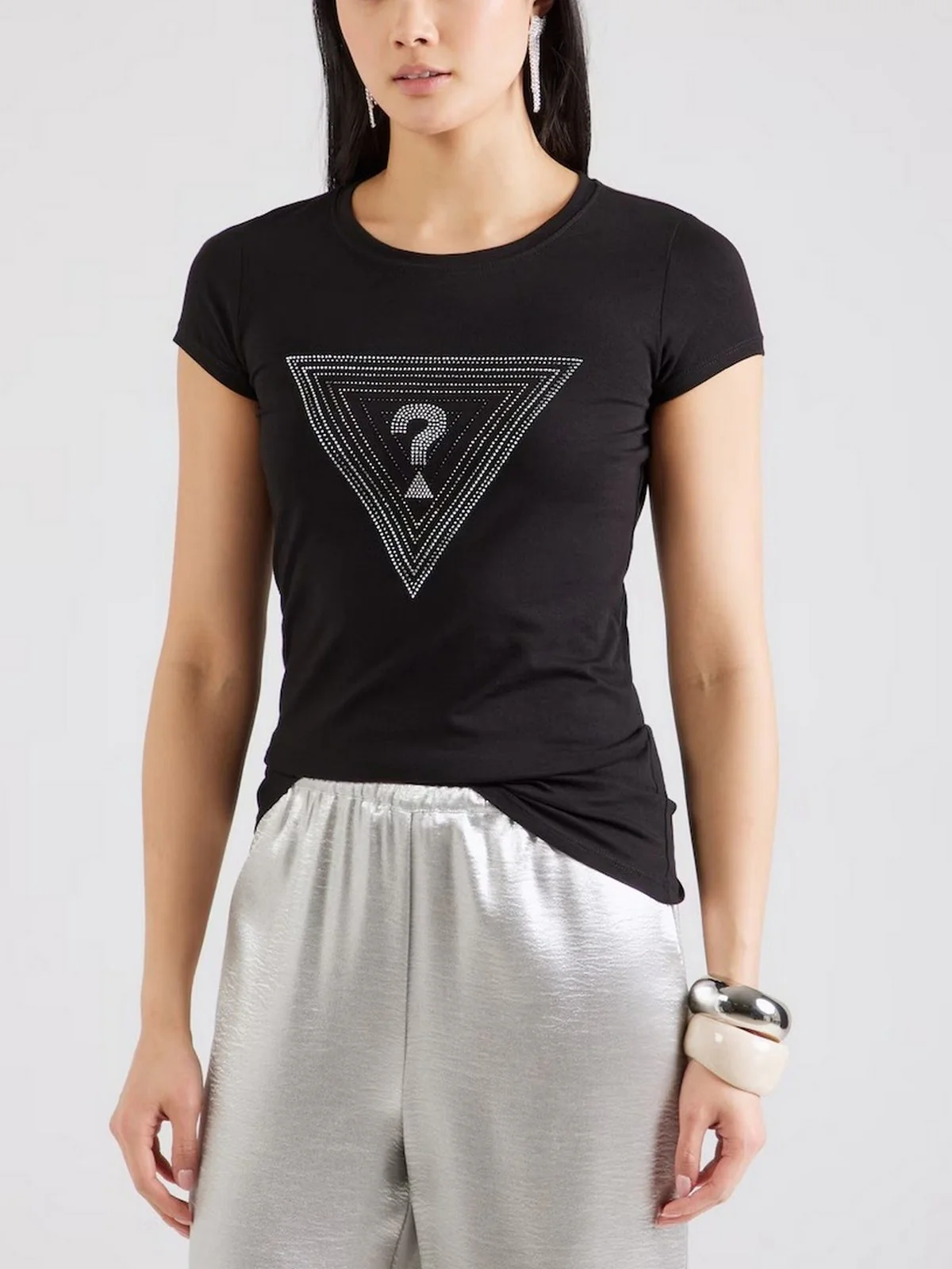 GUESS T-shirt Donna SS TRIANGLE OMBRE R3 TEE W5GI43 KA0Q1 JBLK Nero - Image 2