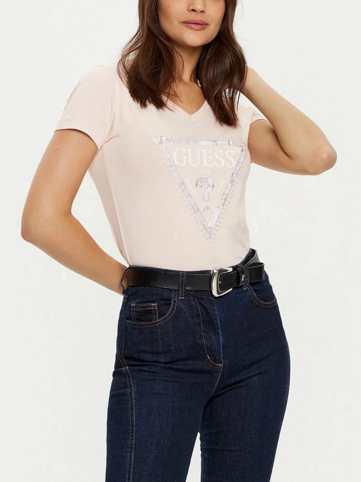 GUESS T-shirt Donna SS VN PYTHON TRIANGLE TEE W5RI21 J1314 A61L Rosa - Image 2