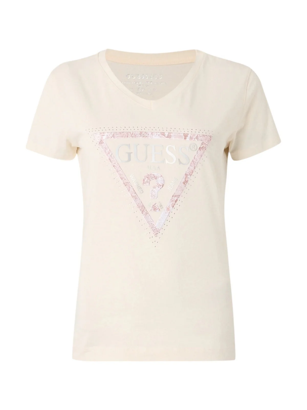 GUESS T-shirt Donna SS VN PYTHON TRIANGLE TEE W5RI21 J1314 A90F CEMENTO