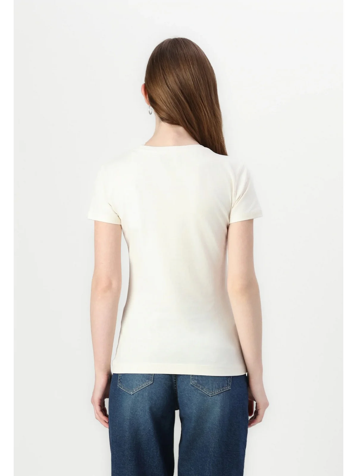 GUESS T-shirt Donna SS VN PYTHON TRIANGLE TEE W5RI21 J1314 A90F CEMENTO - Image 3