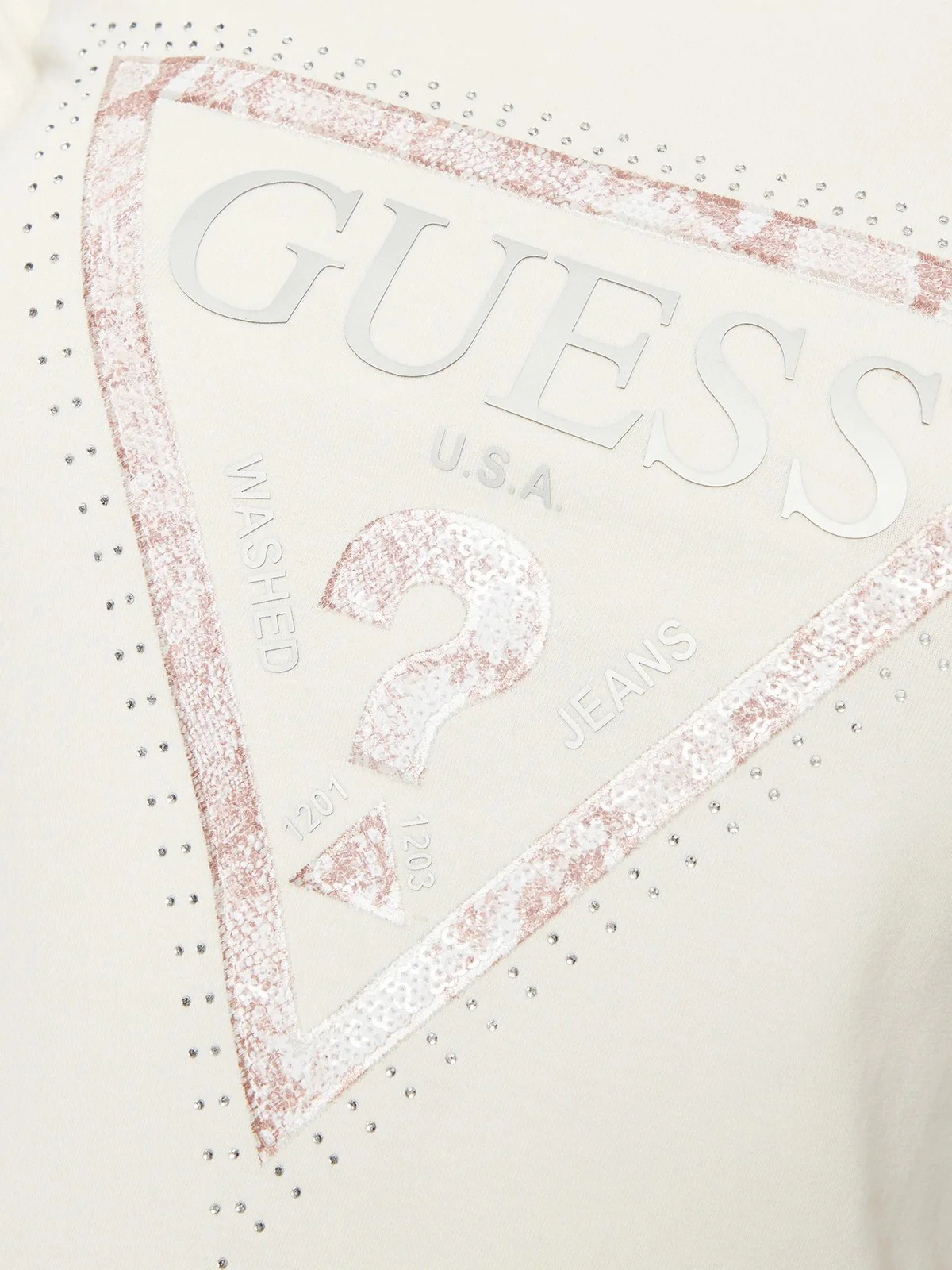 GUESS T-shirt Donna SS VN PYTHON TRIANGLE TEE W5RI21 J1314 G012 Bianco - Image 4