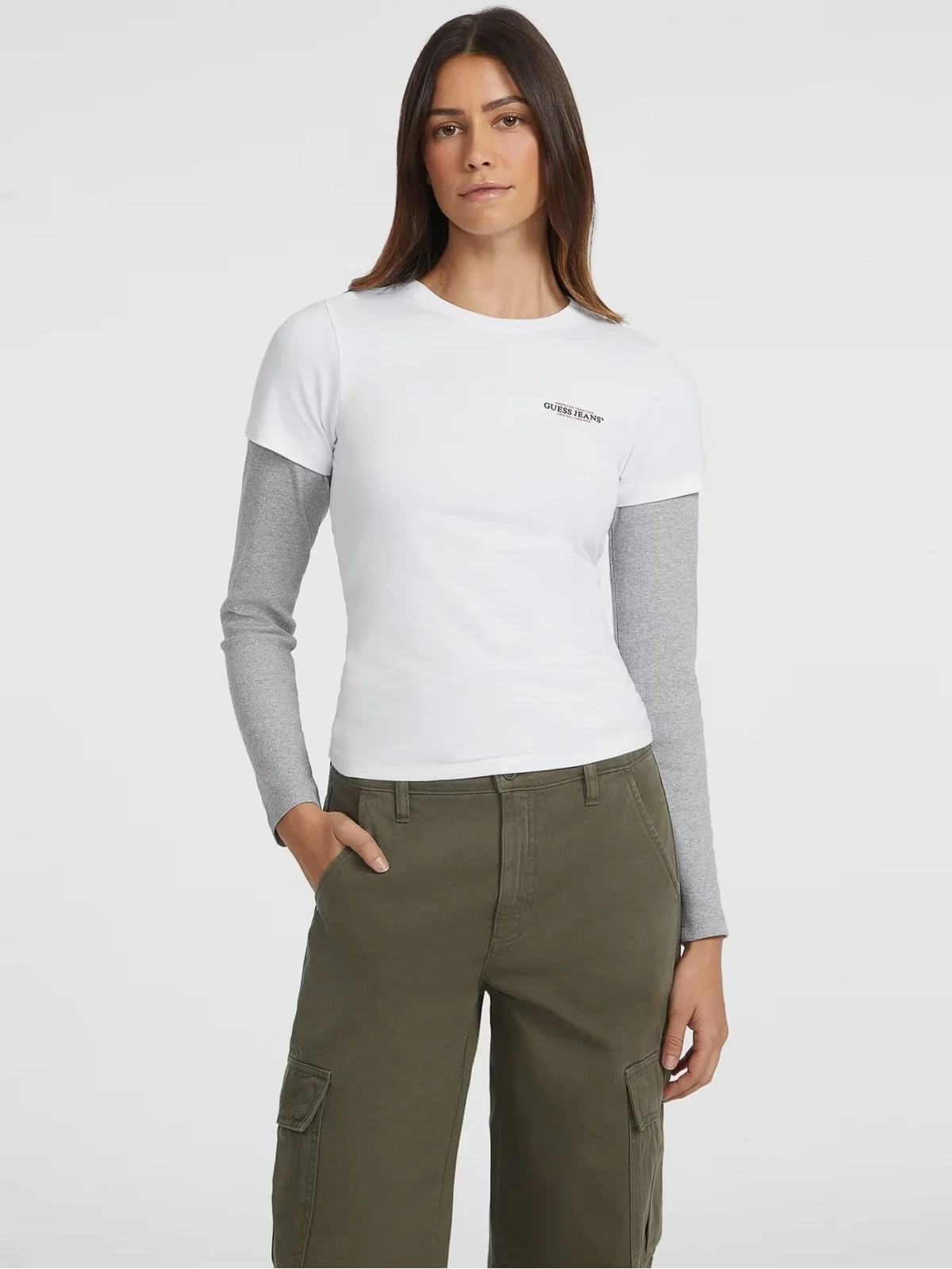 GUESS T-shirt Donna GJ SS CN SLIM MINI AMERICA TEE W4YI02 J1314 G011 PURE WHITE - Image 2