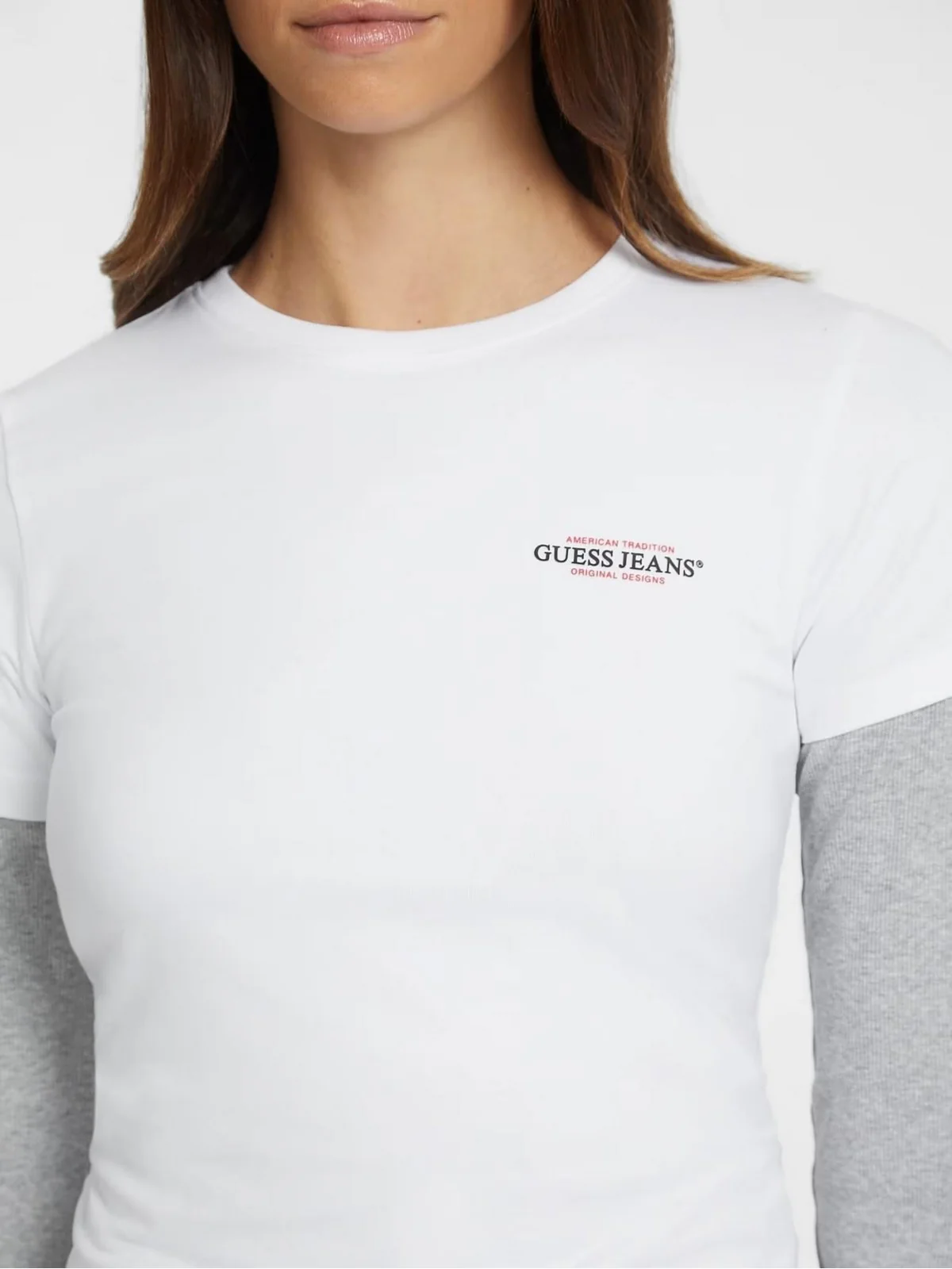 GUESS T-shirt Donna GJ SS CN SLIM MINI AMERICA TEE W4YI02 J1314 G011 PURE WHITE - Image 3