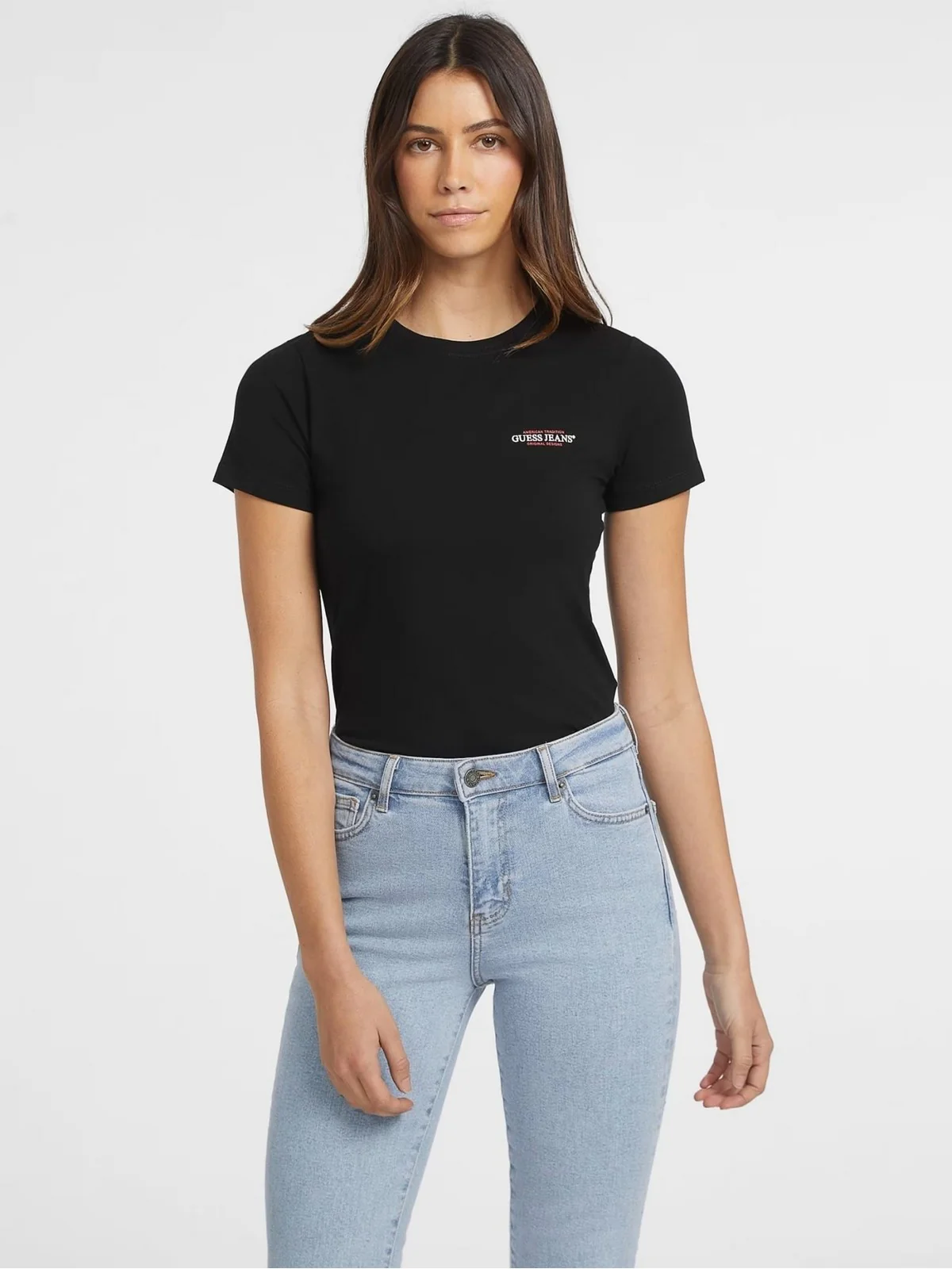 GUESS T-shirt Donna GJ SS CN SLIM MINI AMERICA TEE W4YI02 J1314 JBLK Jet Black A996 - Image 2