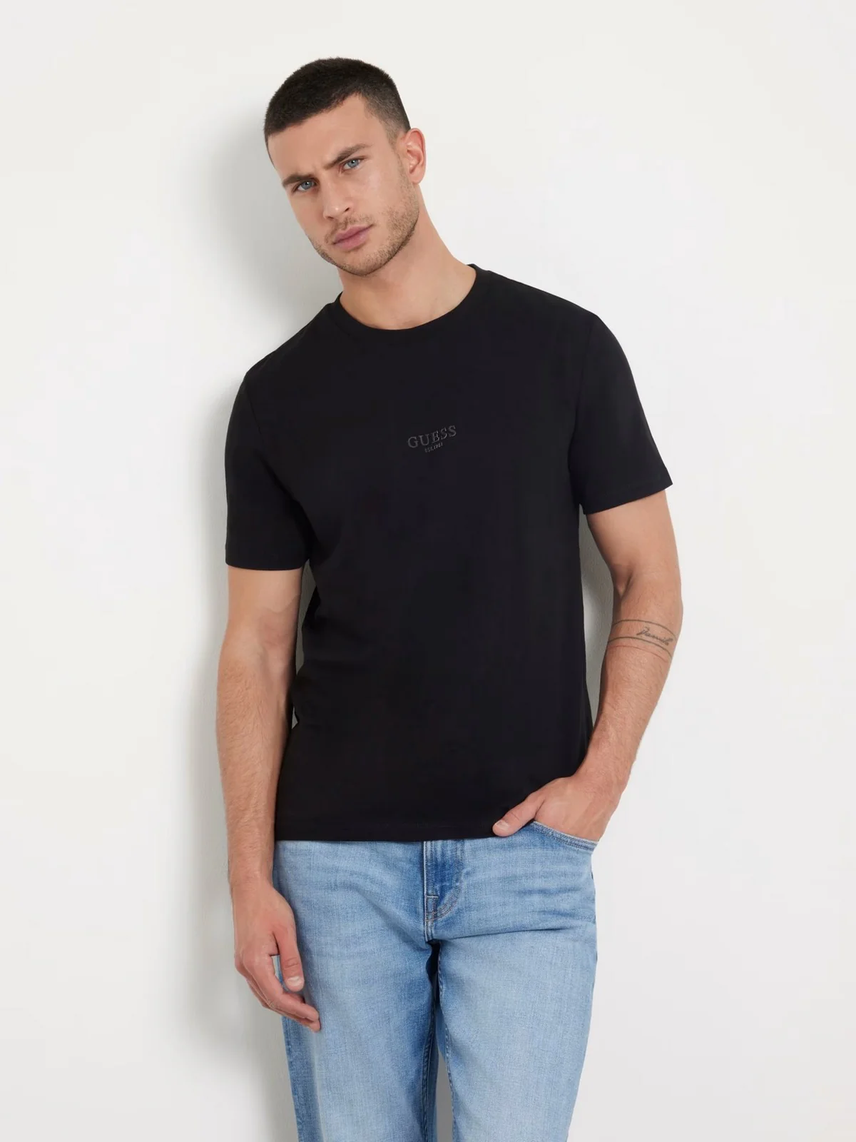 GUESS T-shirt Uomo AIDY CN SS TEE M2YI72 I3Z14 JBLK Jet Black A996 - Image 2