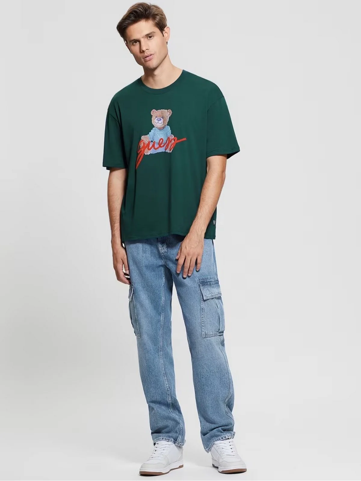 GUESS T-Shirt e Polo Uomo SS BSC GUESS BEAR TE M4RI81 K9RM1 F8L4 Verde - Image 4