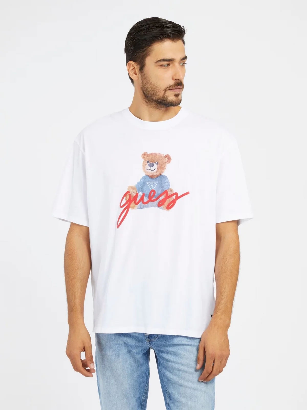 GUESS T-Shirt e Polo Uomo SS BSC GUESS BEAR TE M4RI81 K9RM1 G011 Bianco - Image 2