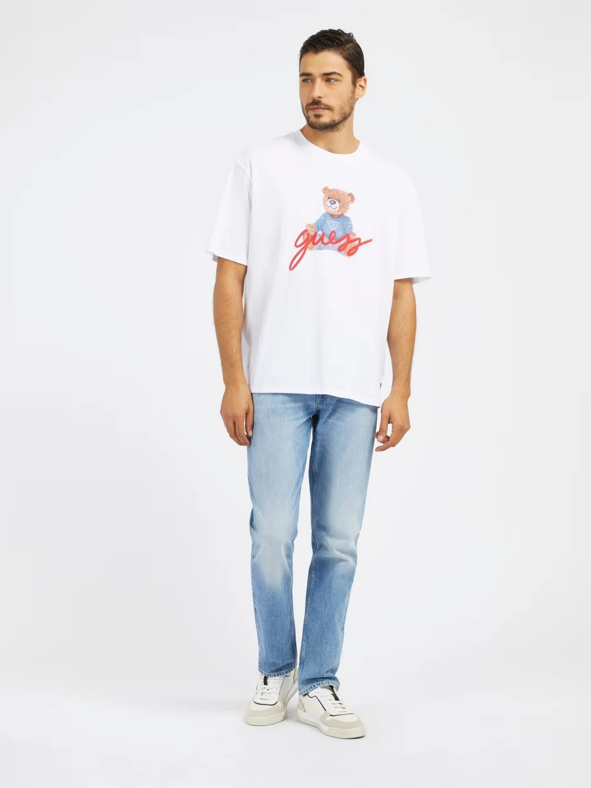 GUESS T-Shirt e Polo Uomo SS BSC GUESS BEAR TE M4RI81 K9RM1 G011 Bianco - Image 3