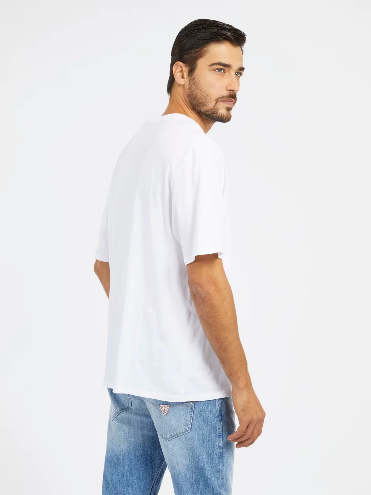 GUESS T-Shirt e Polo Uomo SS BSC GUESS BEAR TE M4RI81 K9RM1 G011 Bianco - Image 4
