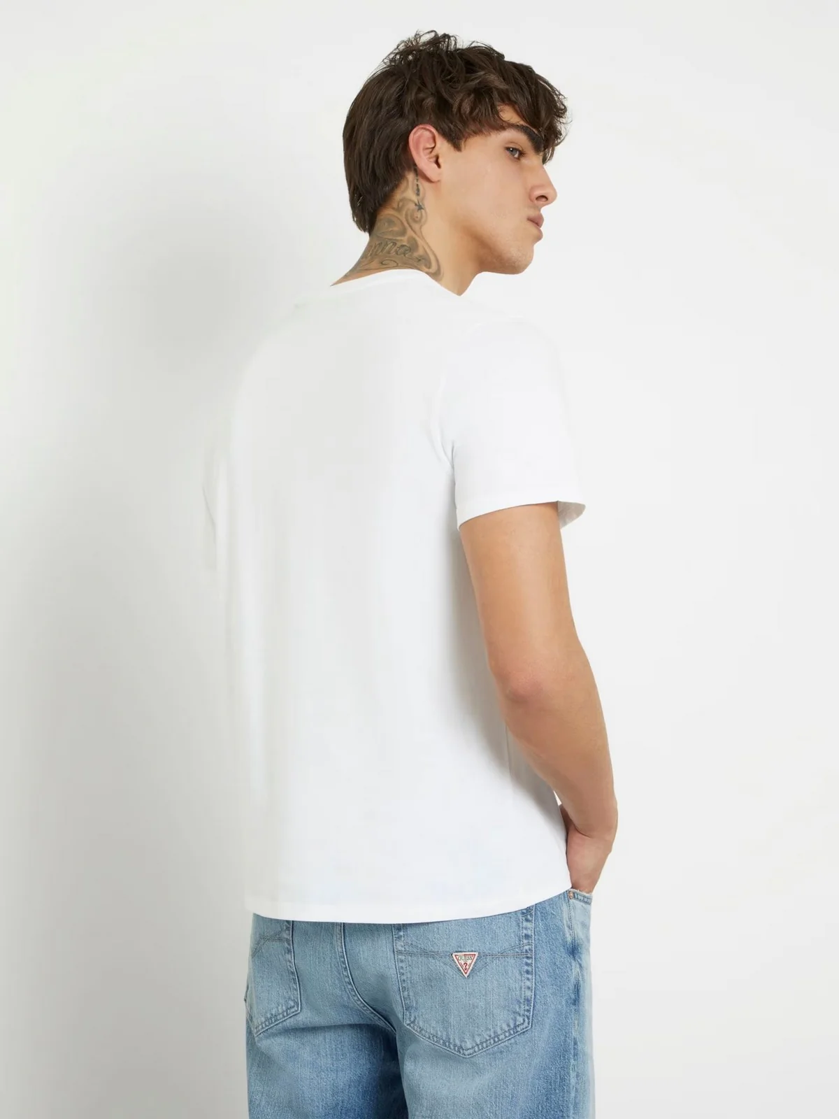 GUESS T-Shirt e Polo Uomo SS BSC GUESS TRI SCR M4RI62 K9RM1 G011 Bianco - Image 5
