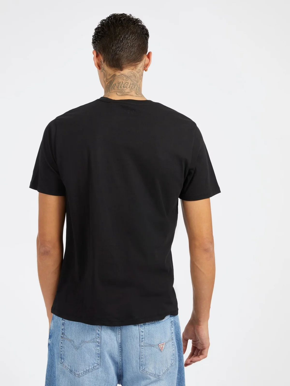 GUESS T-Shirt e Polo Uomo SS BSC GUESS TRI SCR M4RI62 K9RM1 JBLK Nero - Image 3