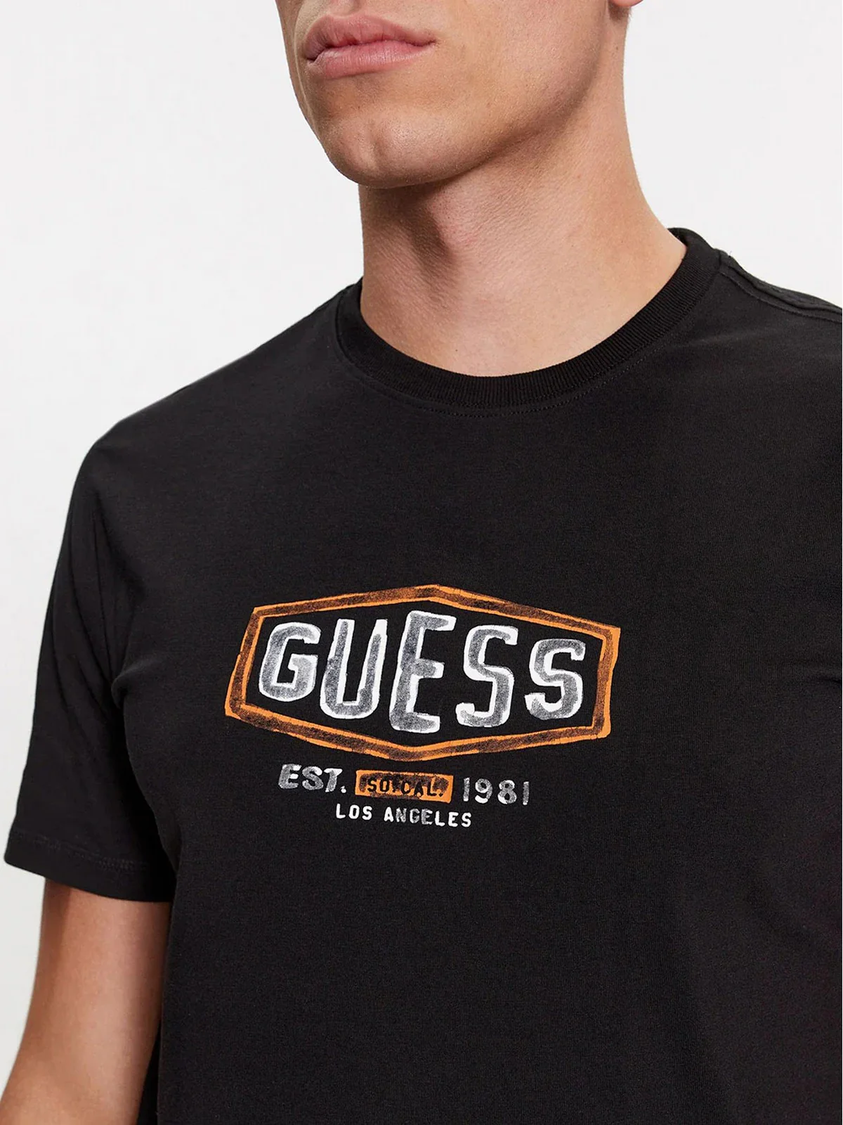 GUESS T-Shirt e Polo Uomo SS CN GUESS BOX CRAC M4RI33 J1314 JBLK Nero - Image 3