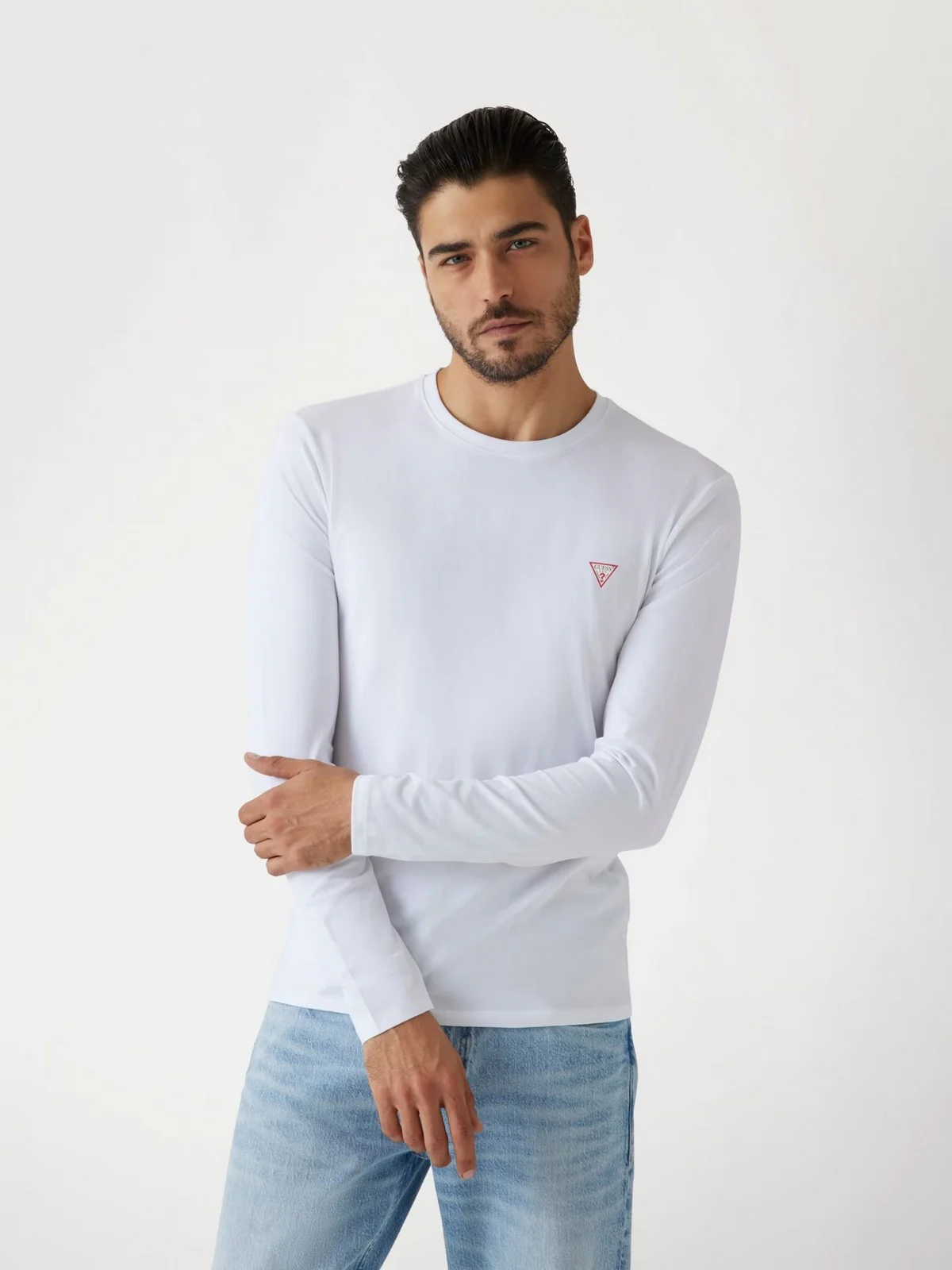GUESS T-shirt Uomo CN LS CORE TEE M2YI28 J1314 G011 PURE WHITE - Image 6
