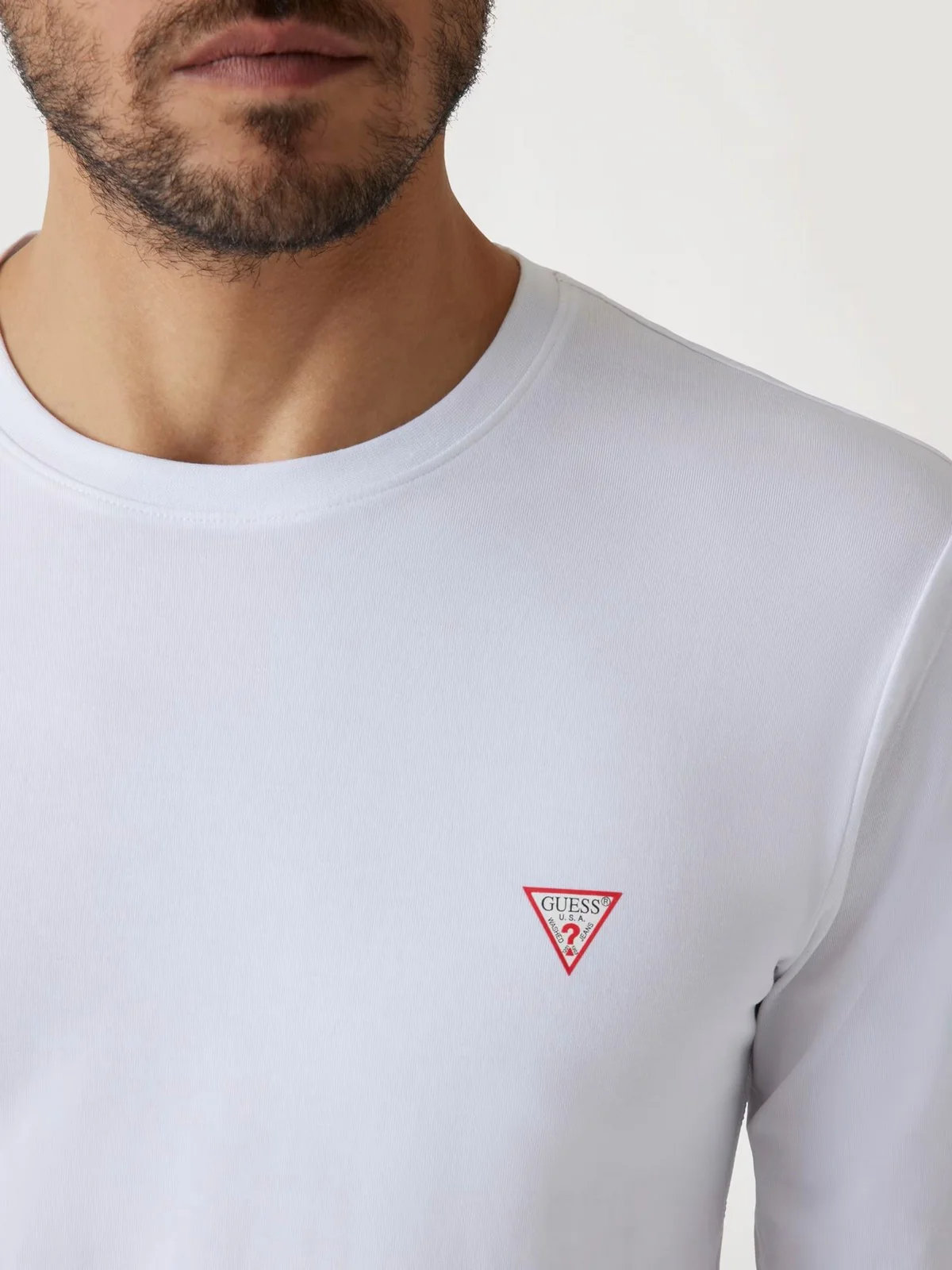 GUESS T-shirt Uomo CN LS CORE TEE M2YI28 J1314 G011 PURE WHITE - Image 8