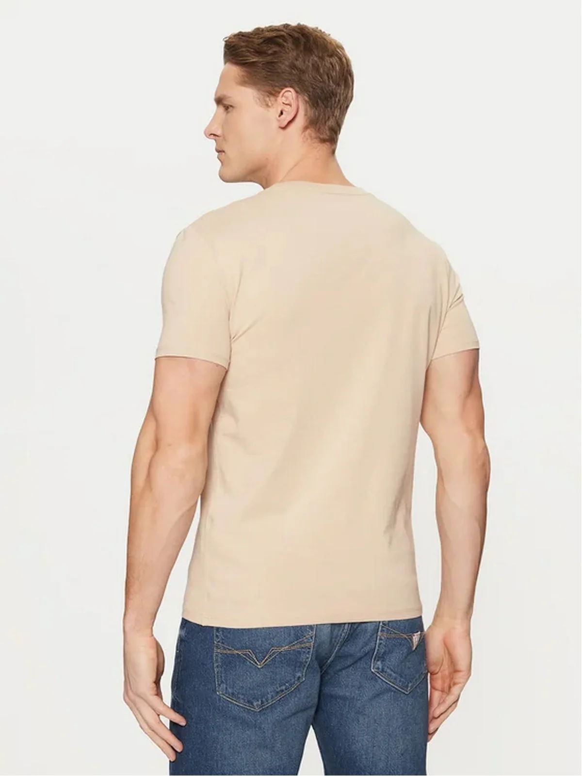 GUESS T-shirt Uomo CN SS CORE TEE STR M2YI24 J1314 G1DR NEUTRAL SAND - Image 3