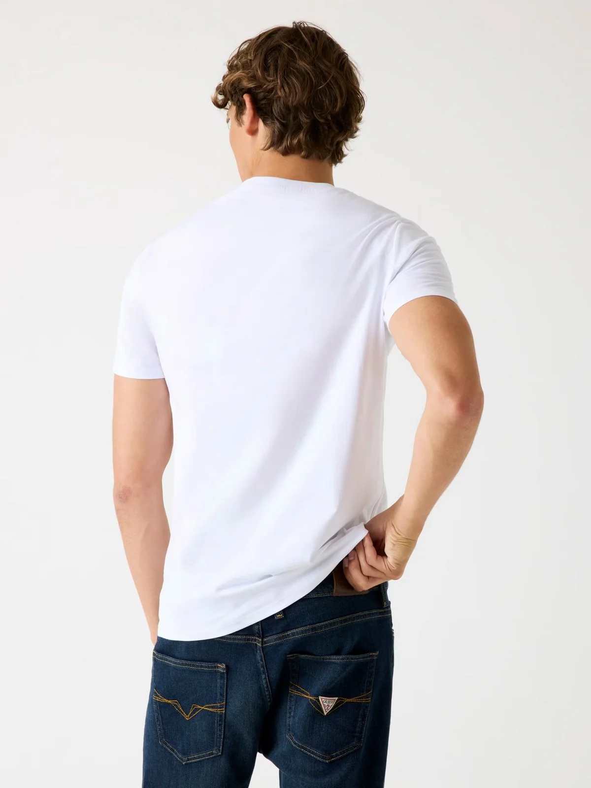GUESS T-shirt Uomo CN SS ORIGINAL LOGO TEE M2YI71 I3Z14 G011 PURE WHITE - Image 3