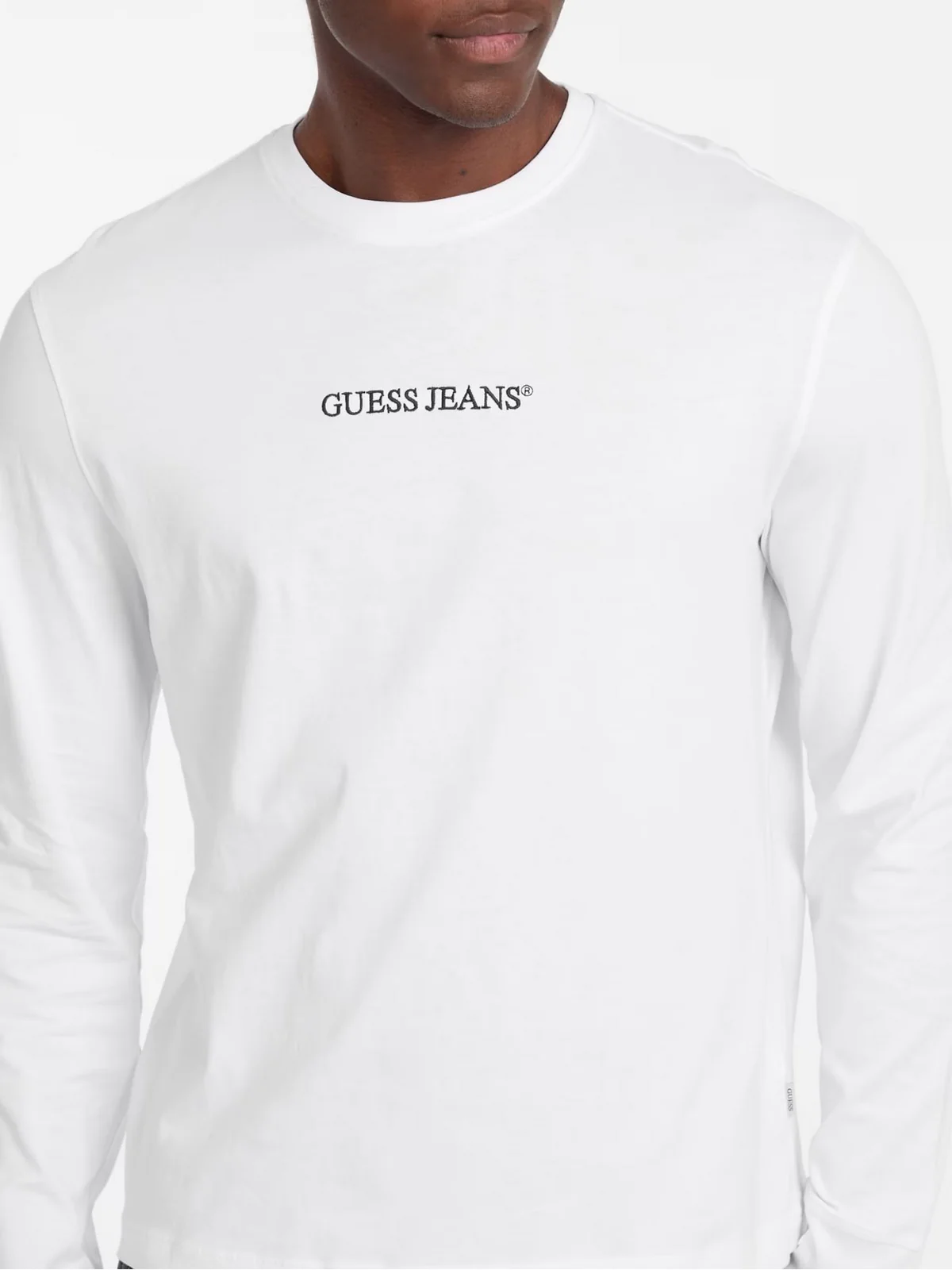 GUESS T-shirt Uomo GJ LS CN REG EMBRO TEE M5RI84 K8HM0 G011 PURE WHITE - Image 2