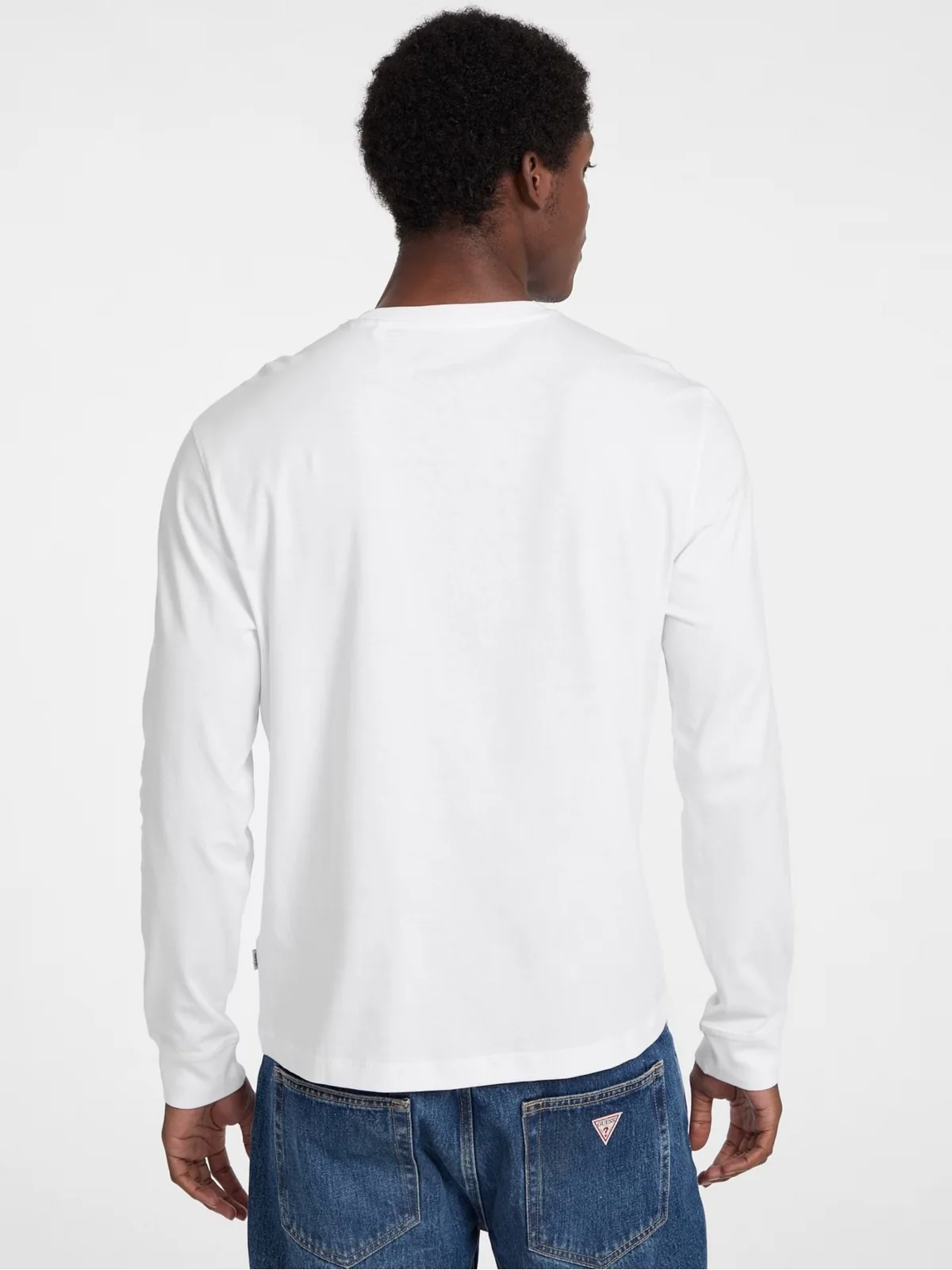 GUESS T-shirt Uomo GJ LS CN REG EMBRO TEE M5RI84 K8HM0 G011 PURE WHITE - Image 3