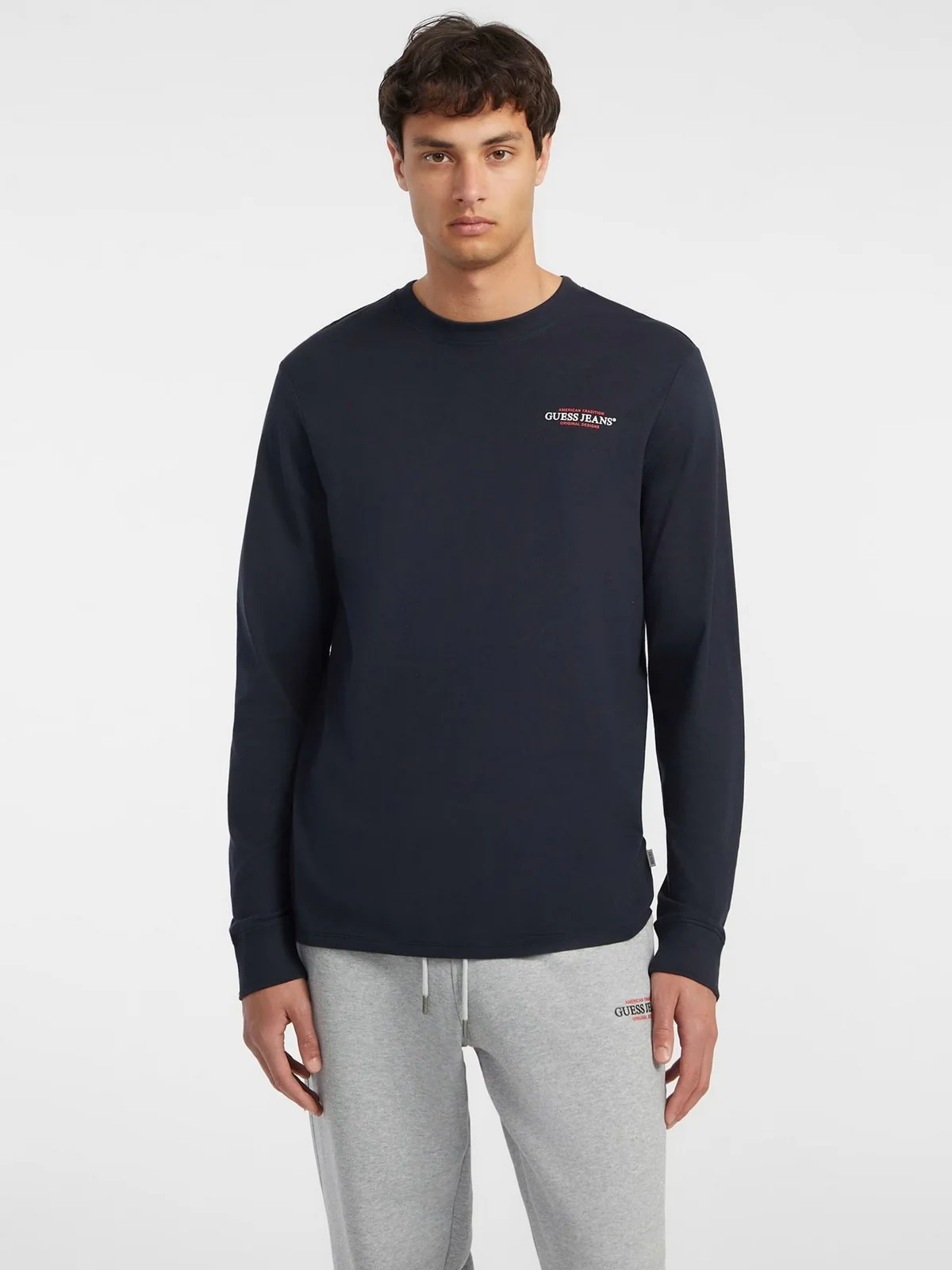 GUESS T-shirt Uomo GJ LS CN SLIM AMERICAN TR TEE M4YI54 K8HM0 A71W DARING OCEAN - Image 2