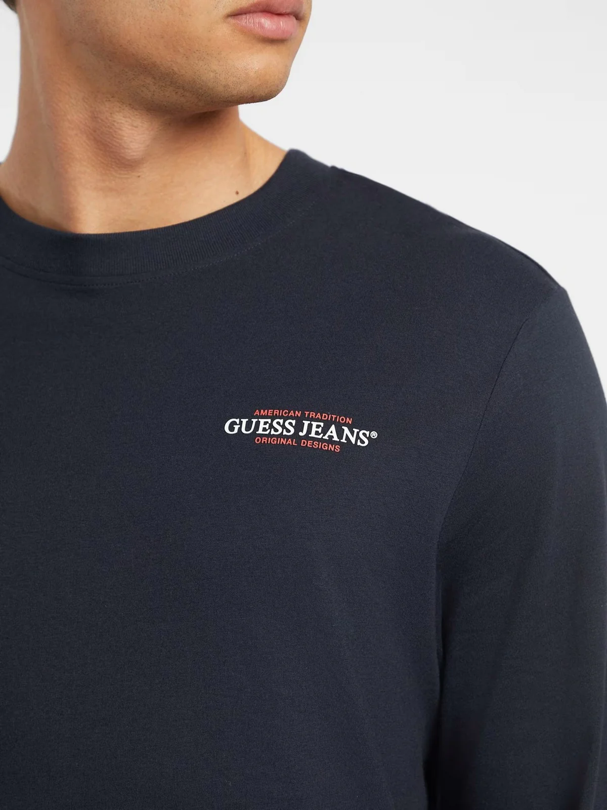 GUESS T-shirt Uomo GJ LS CN SLIM AMERICAN TR TEE M4YI54 K8HM0 A71W DARING OCEAN - Image 4