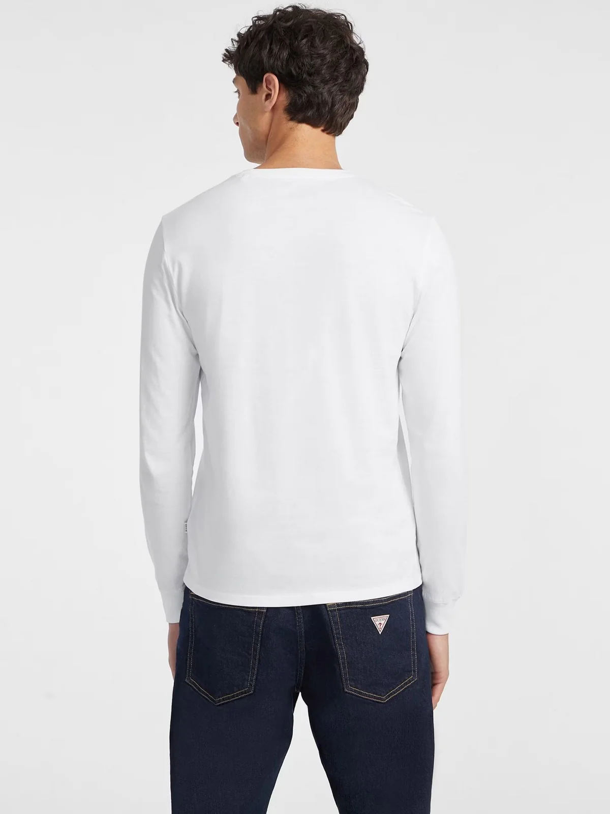 GUESS T-shirt Uomo GJ LS CN SLIM AMERICAN TR TEE M4YI54 K8HM0 G011 PURE WHITE - Image 3