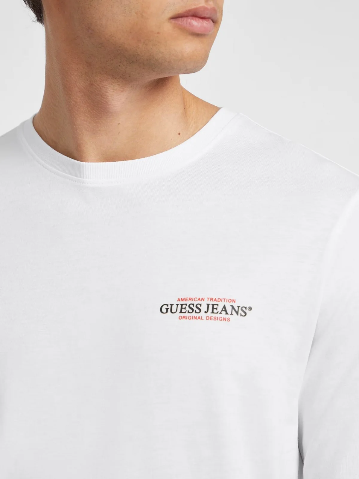 GUESS T-shirt Uomo GJ LS CN SLIM AMERICAN TR TEE M4YI54 K8HM0 G011 PURE WHITE - Image 8