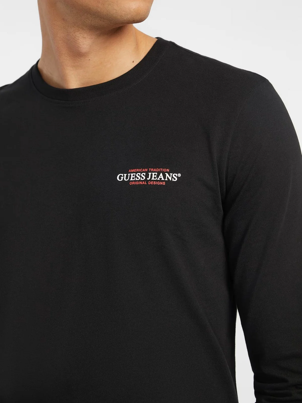 GUESS T-shirt Uomo GJ LS CN SLIM AMERICAN TR TEE M4YI54 K8HM0 JBLK Jet Black A996 - Image 9