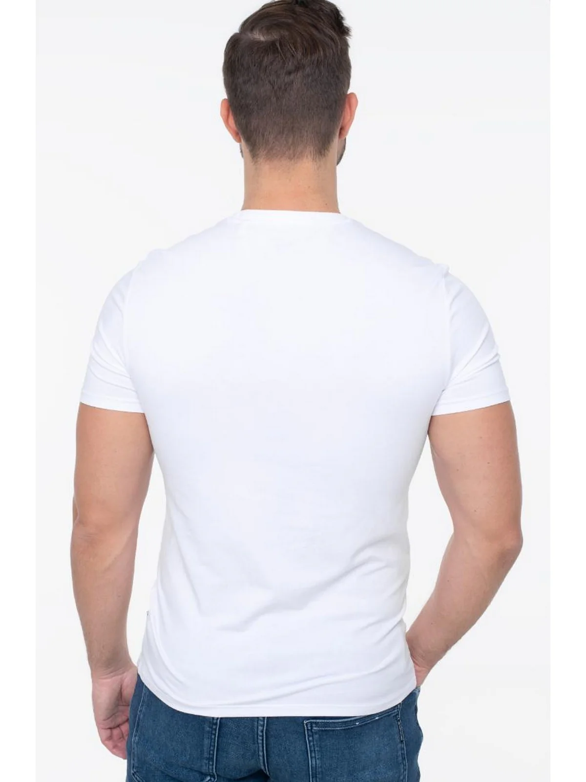 GUESS T-shirt Uomo GJ SLIM FIT SINGLE CN TEE M4BZ39 K6YW1 G011 PURE WHITE - Image 3