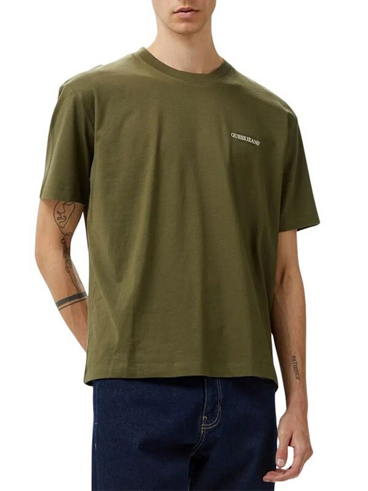 GUESS T-shirt Uomo GJ SS CN OS AMERICAN TRAD TEE M4BI75 K8FQ4 G8EV OLIVE LIGHT GREEN - Image 2