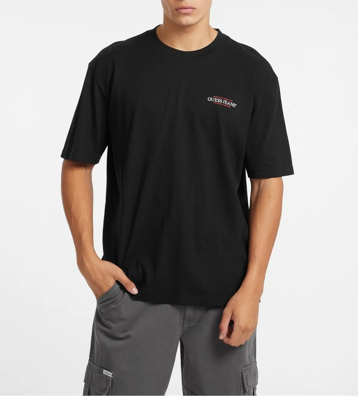 GUESS T-shirt Uomo GJ SS CN OS AMERICAN TRAD TEE M4BI75 K8FQ4 JBLK Jet Black A996 - Image 2