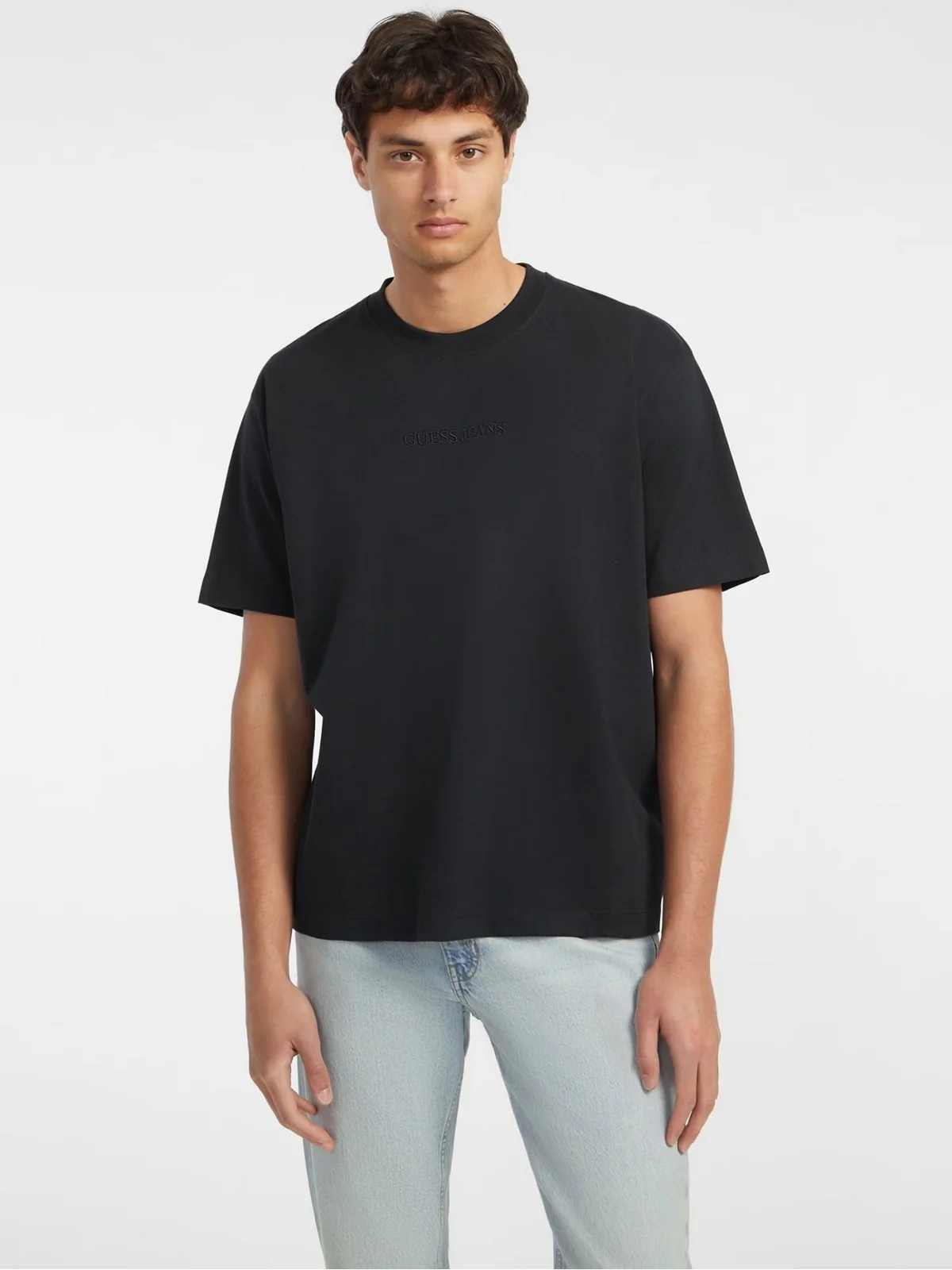 GUESS T-shirt Uomo GJ SS CN OS LOGO EMB TEE M4YI44 K8FQ4 JBLK Jet Black A996 - Image 2