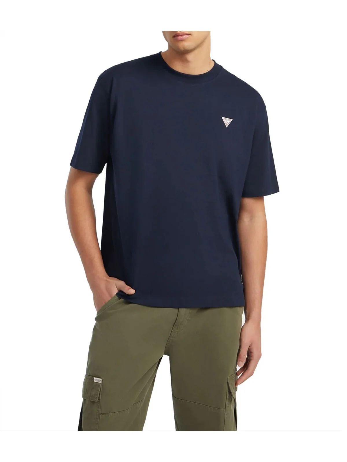 GUESS T-shirt Uomo GJ SS CN OS MINI TRIANGLE TEE M4YI46 K8FQ4 A71W DARING OCEAN - Image 5